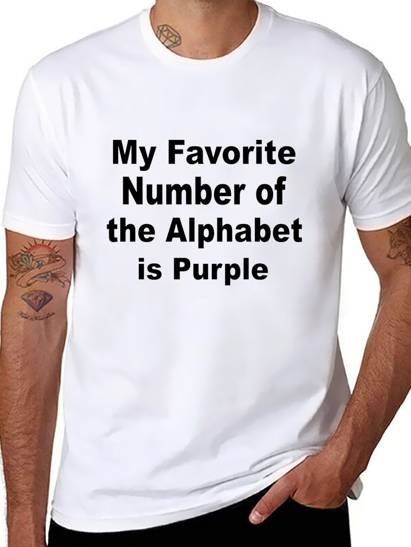 Funny Sarcastic T-Shirt: Alphabet Number is Purple