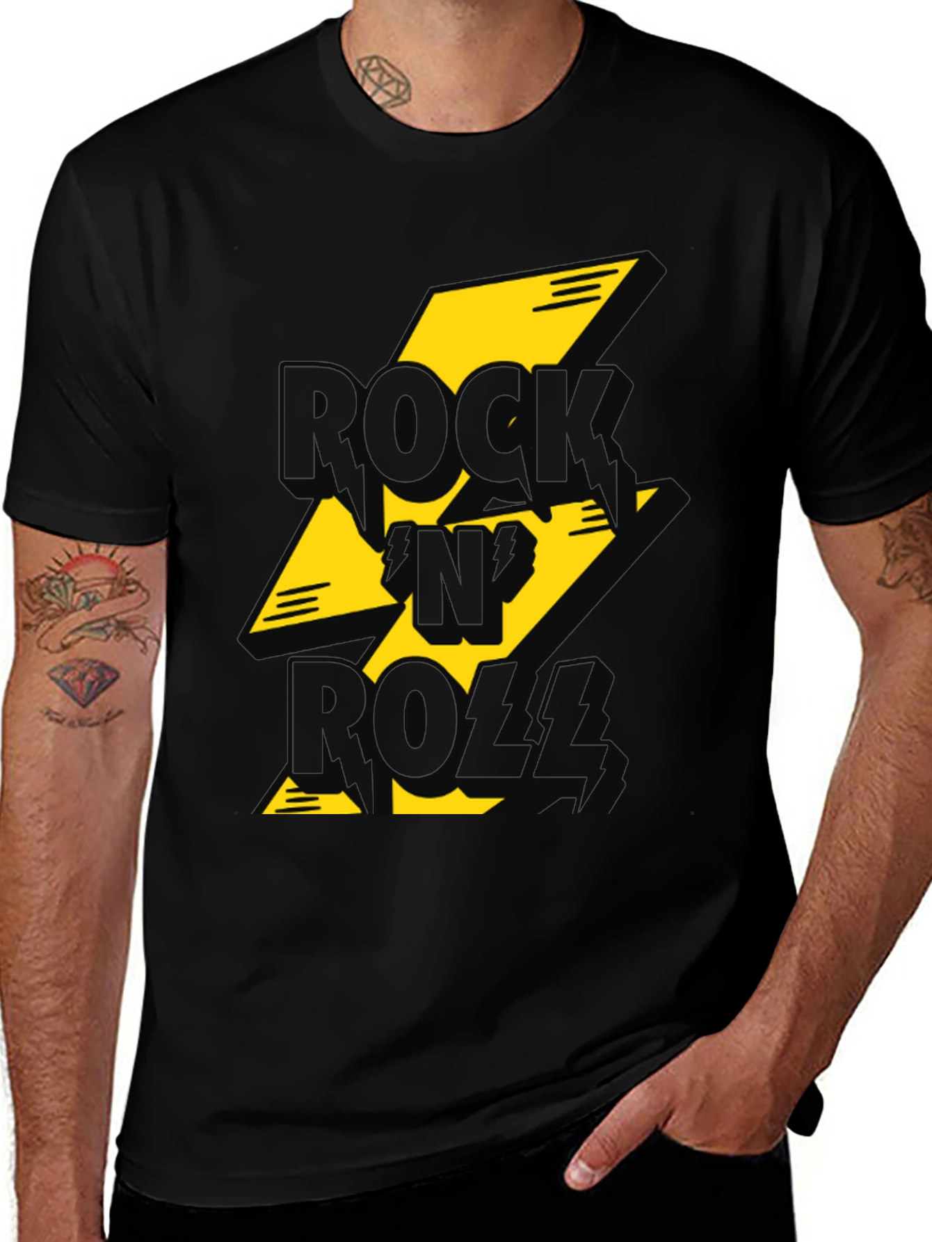Rock n Roll Graphic Tee - Black T-Shirt