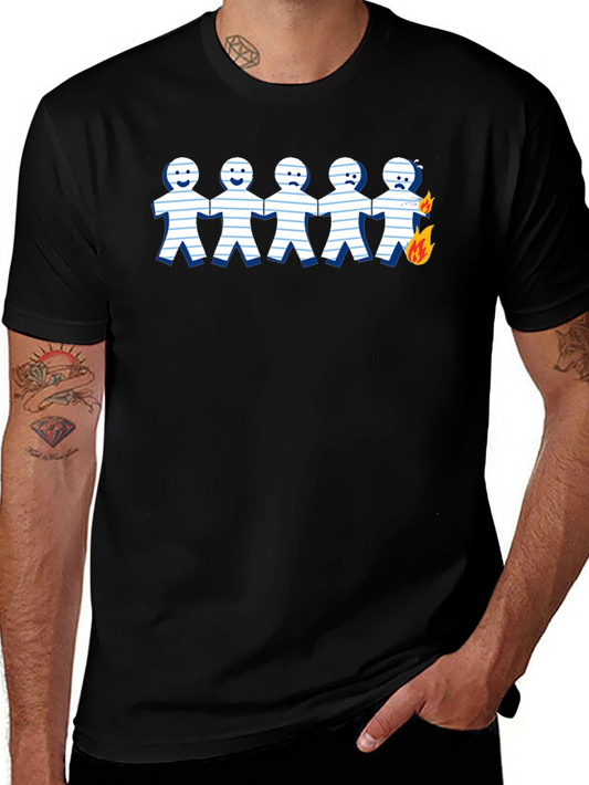 Burning Paper Doll T-Shirt - Unique Graphic Tee