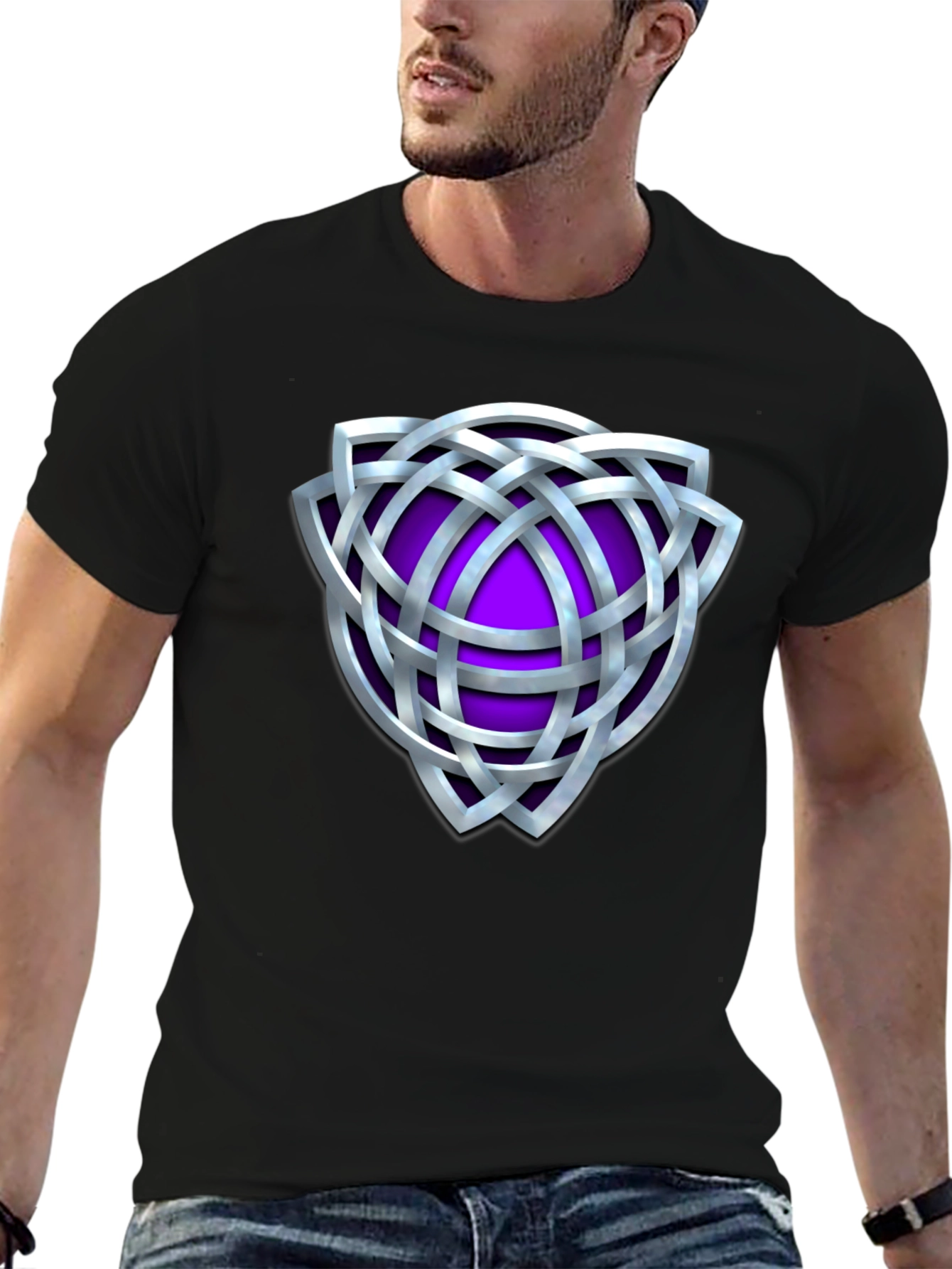 Celtic Knot Purple Shield Graphic T-Shirt