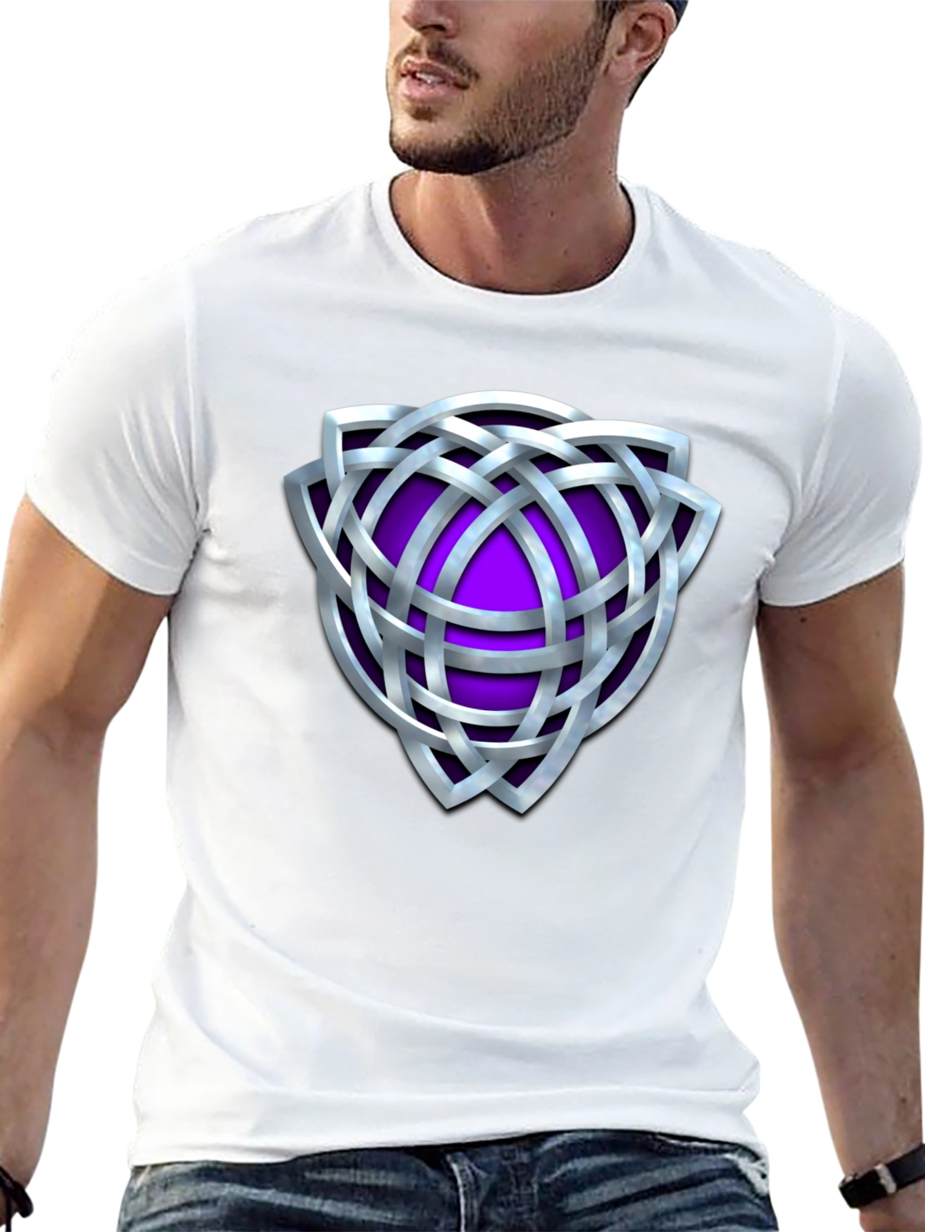 Celtic Knot Purple Shield Graphic T-Shirt