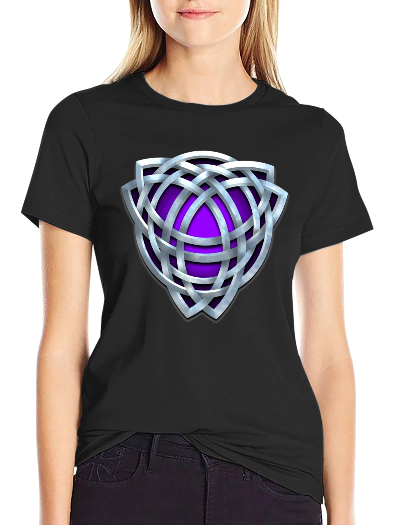 Celtic Knot Purple Shield Graphic T-Shirt