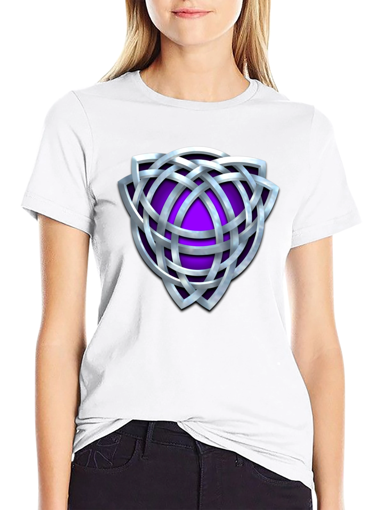 Celtic Knot Purple Shield Graphic T-Shirt
