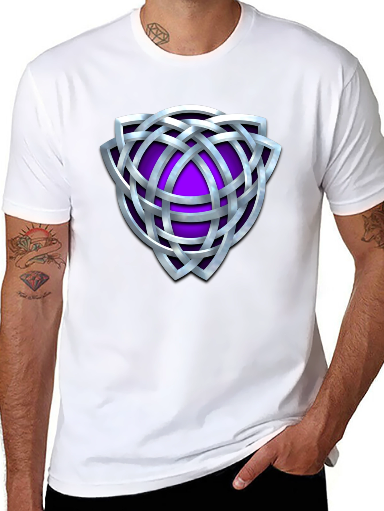 Celtic Knot Purple Shield Graphic T-Shirt