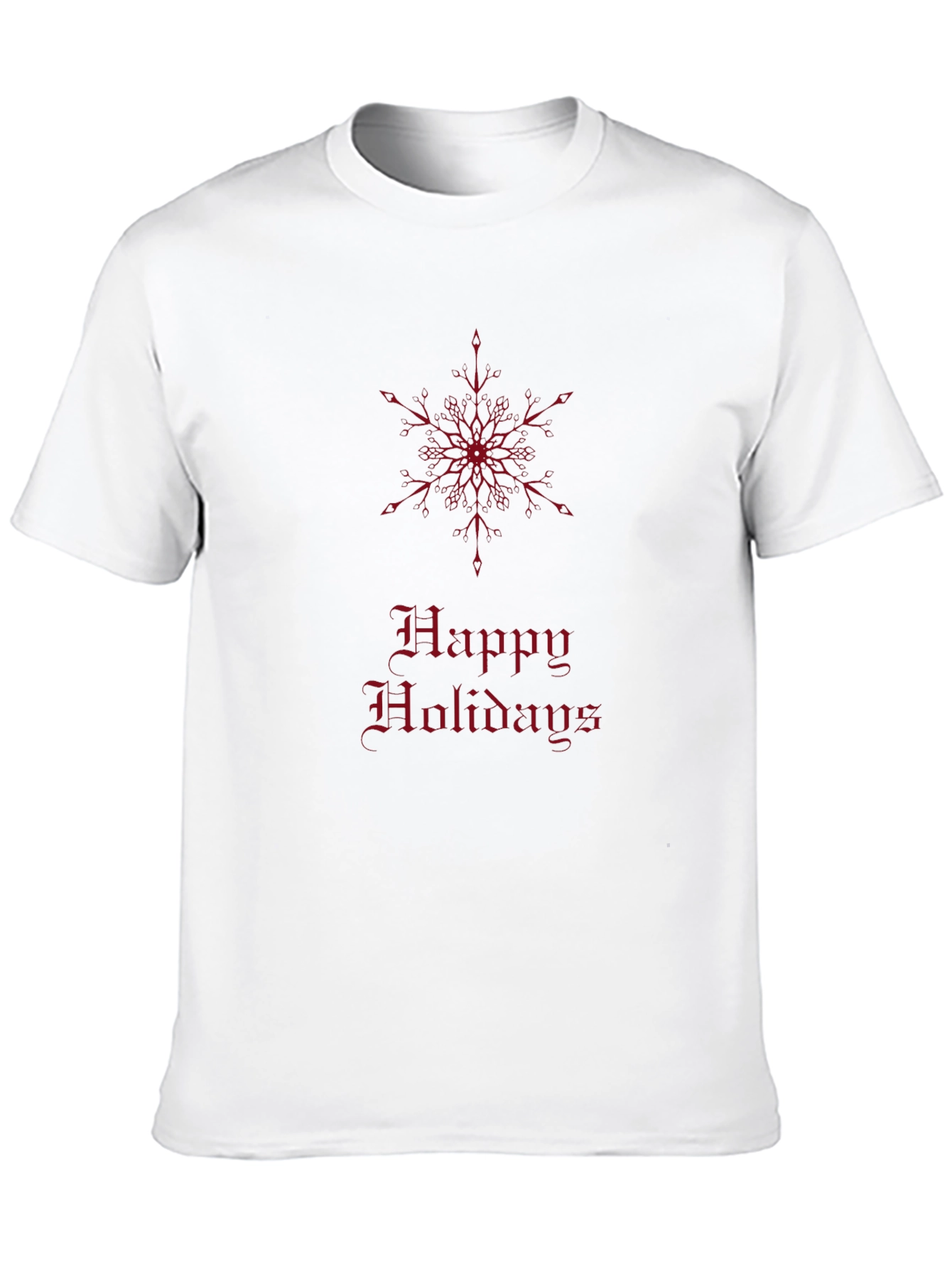 Happy Holidays Snowflake Graphic T-Shirt - Black