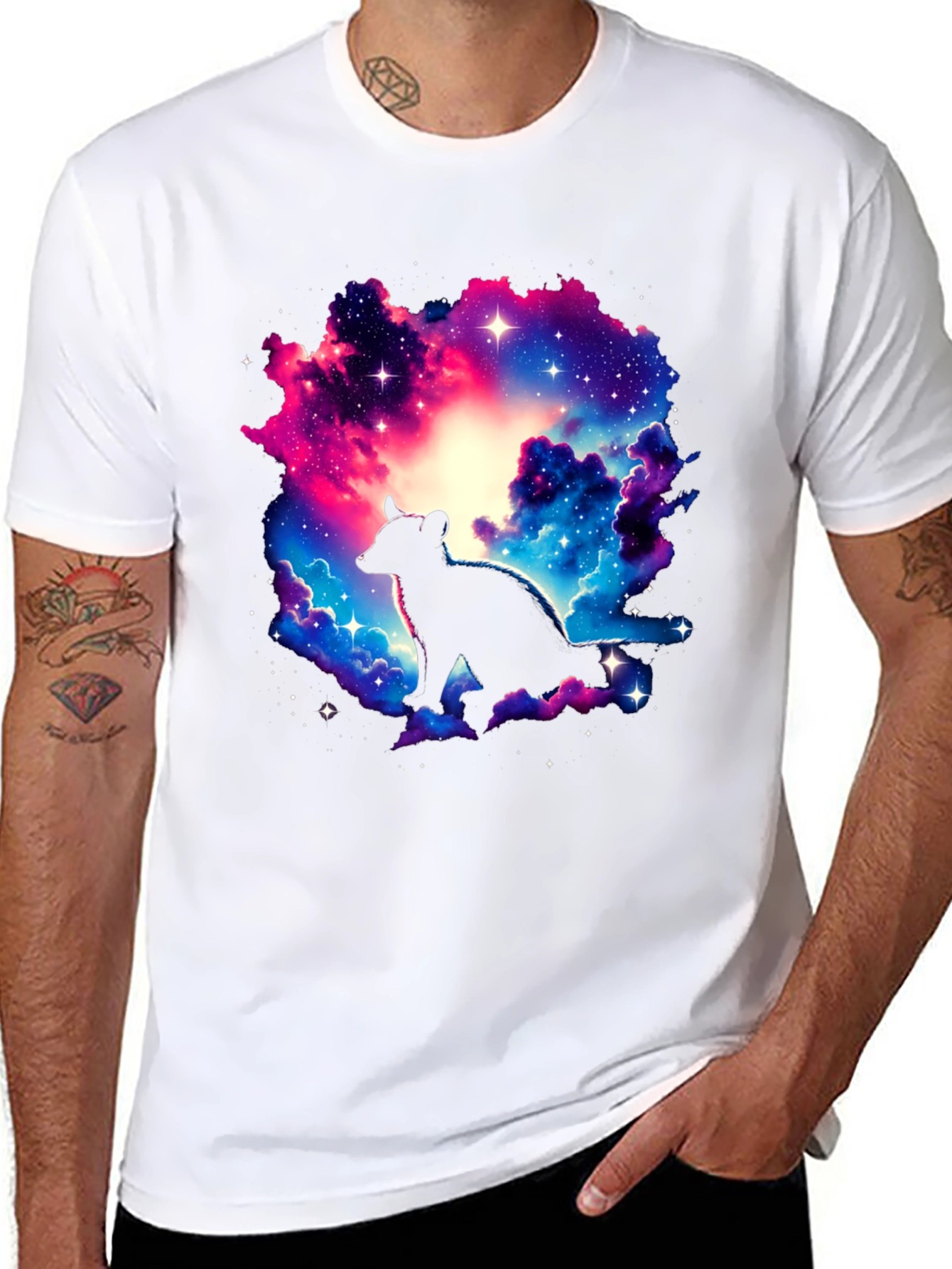 Galaxy Hyena Graphic T-Shirt