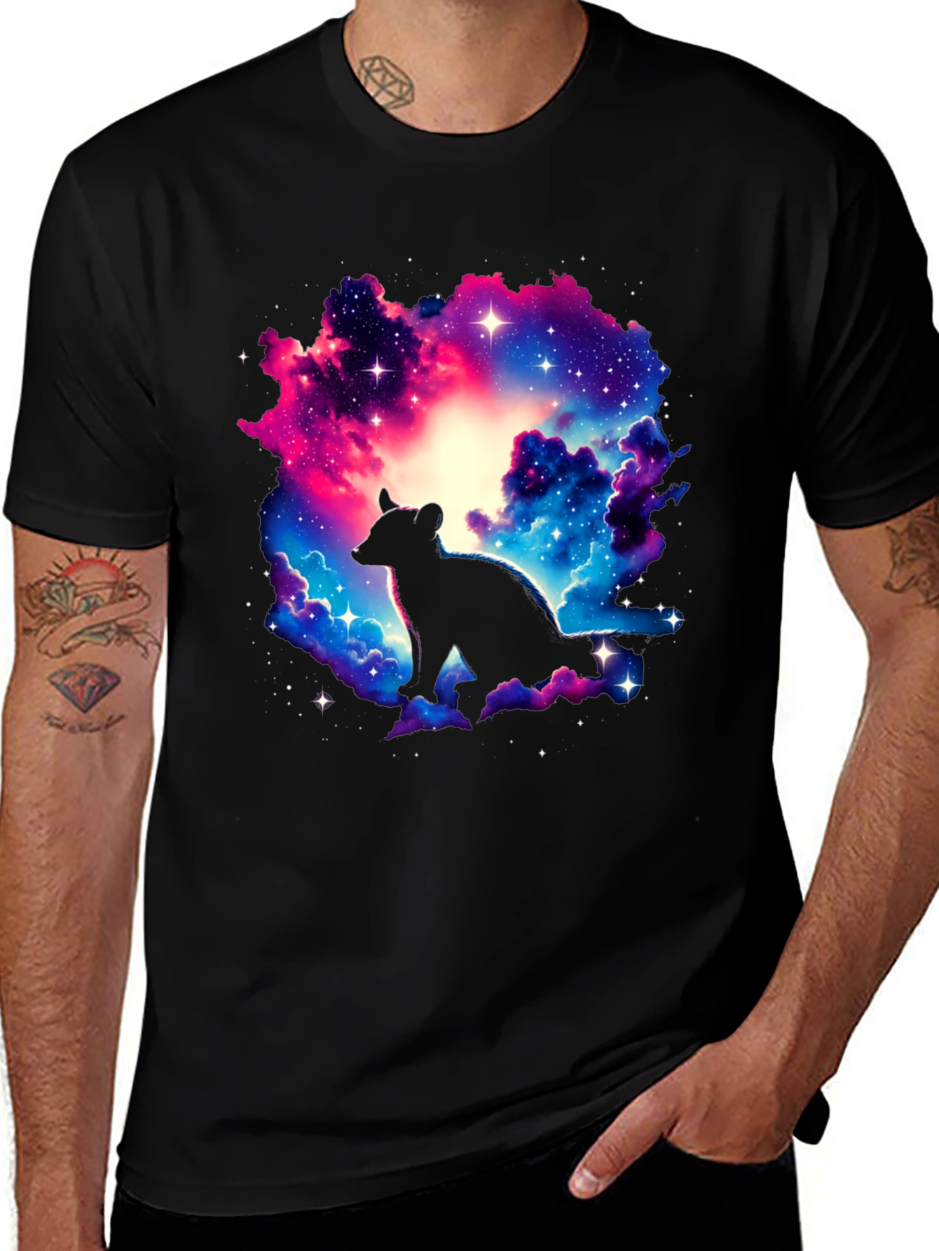 Galaxy Hyena Graphic T-Shirt