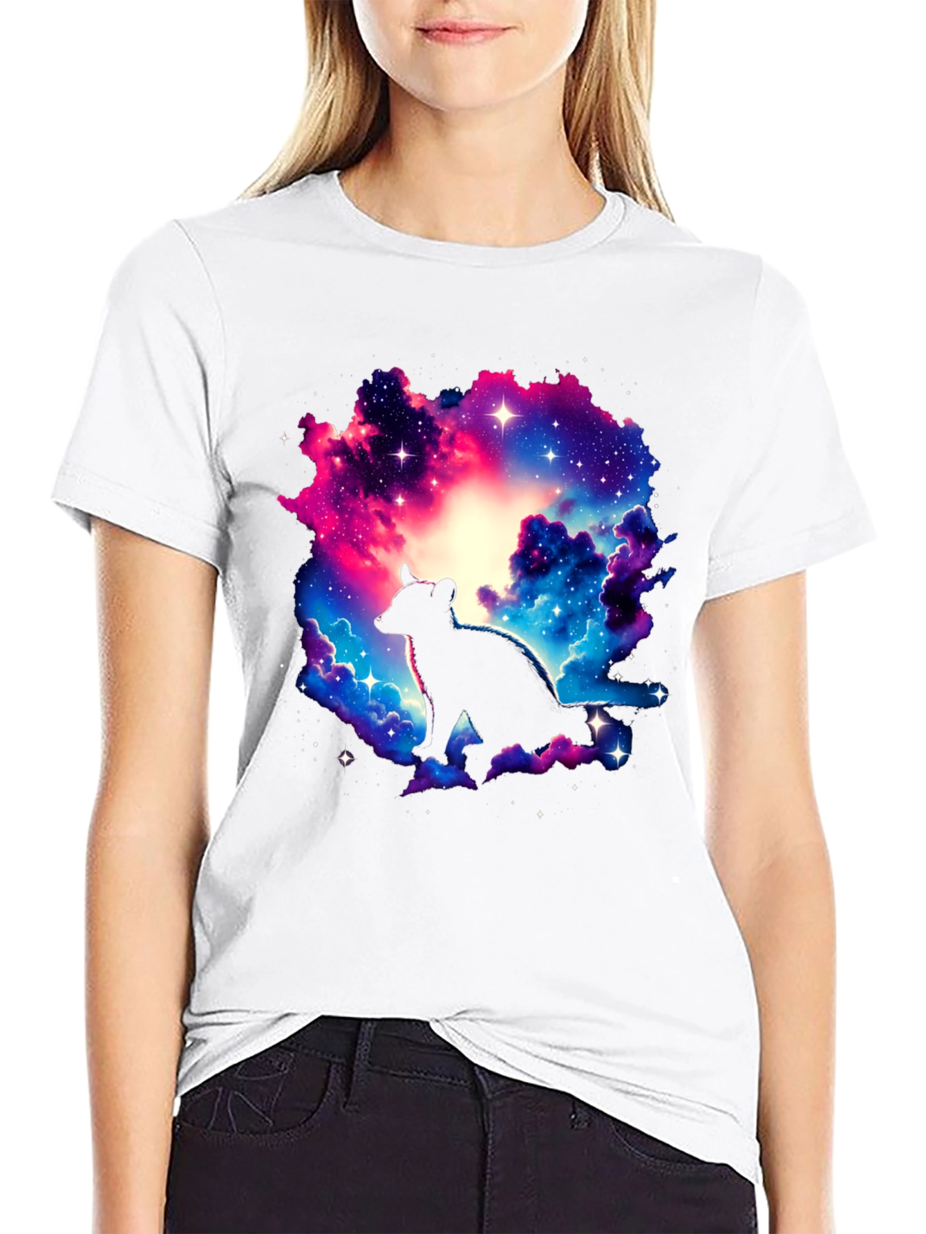 Galaxy Hyena Graphic T-Shirt