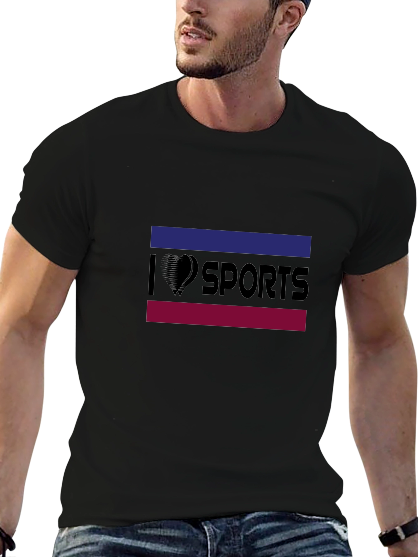 I Heart Sports Black Graphic Tee