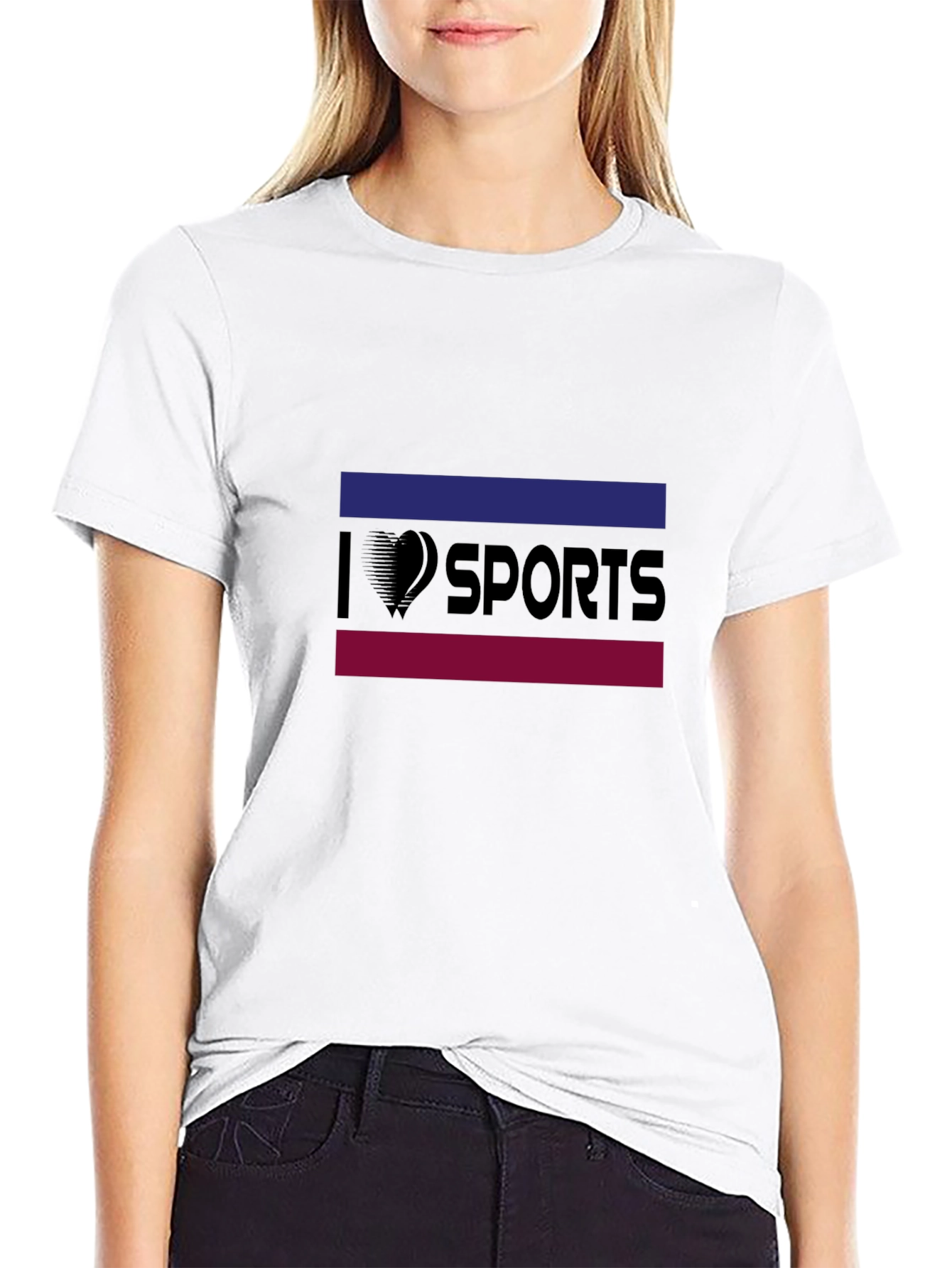 I Heart Sports Black Graphic Tee