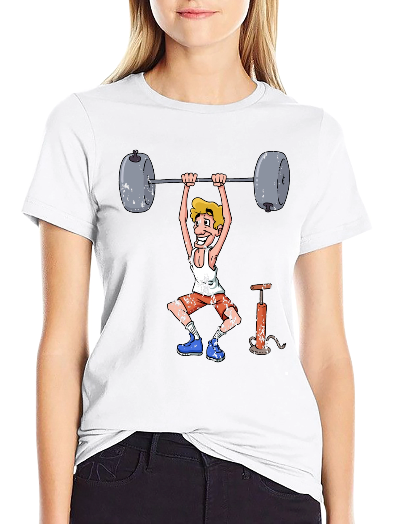 Weightlifter Cartoon Graphic Tee