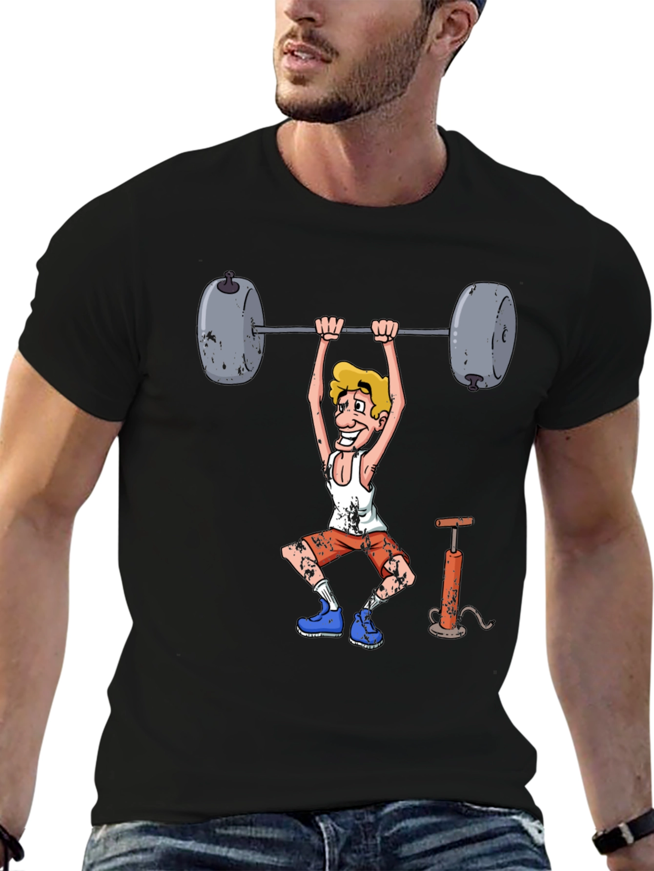 Weightlifter Cartoon Graphic Tee