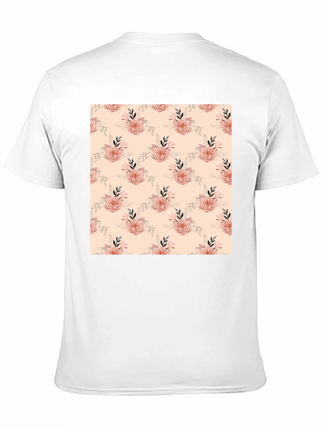 Floral Pattern Black T-Shirt