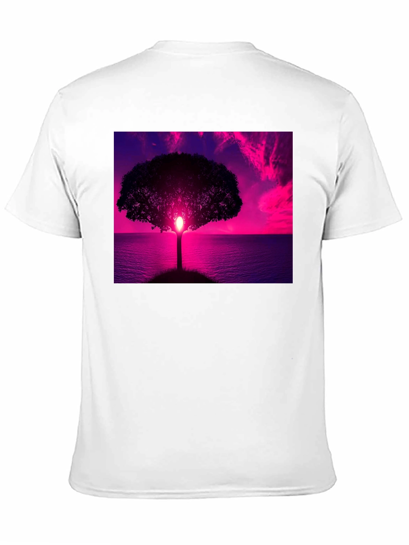 Sunset Tree Graphic Tee - Black Cotton Comfort