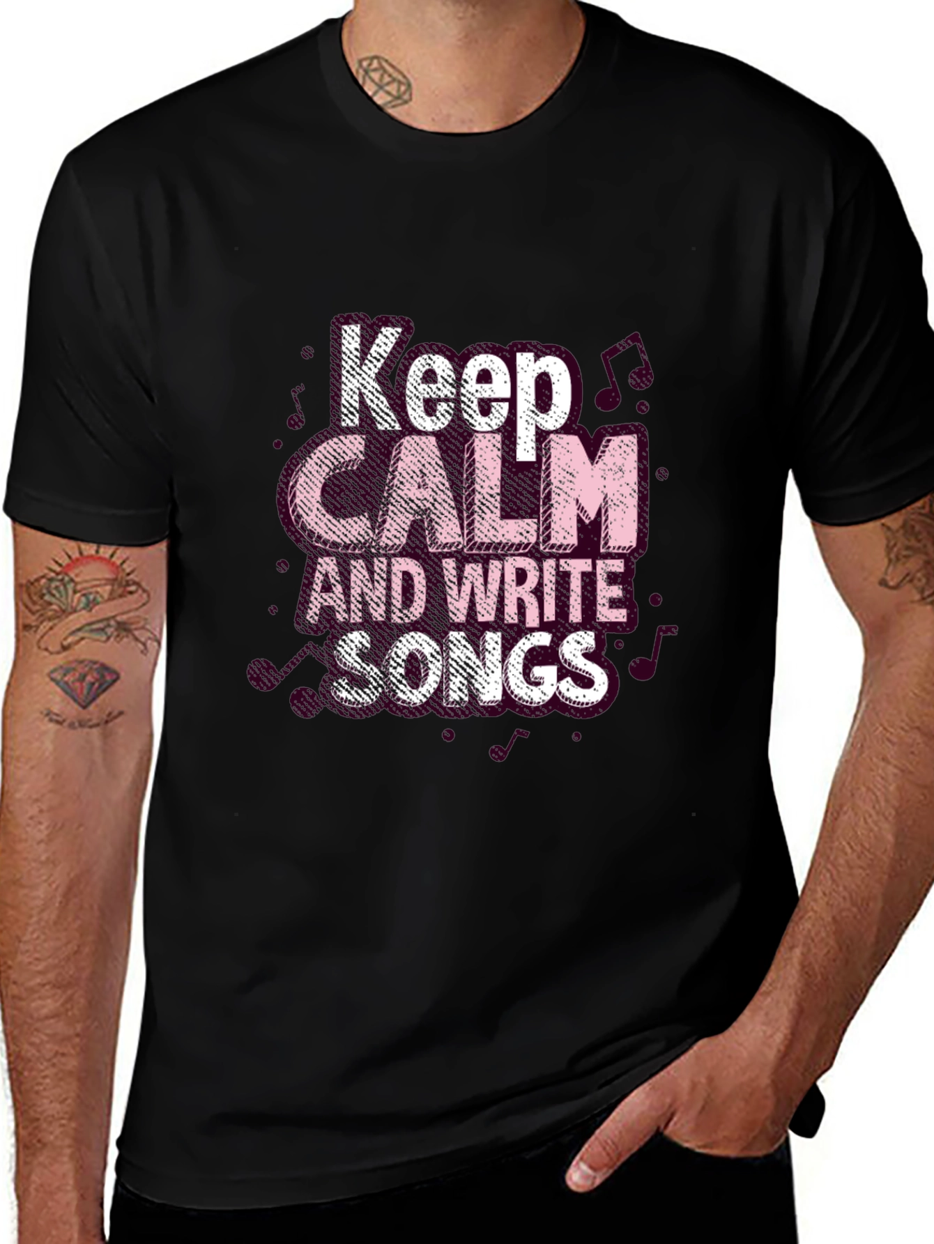 Keep Calm and Write Songs Black T-Shirt