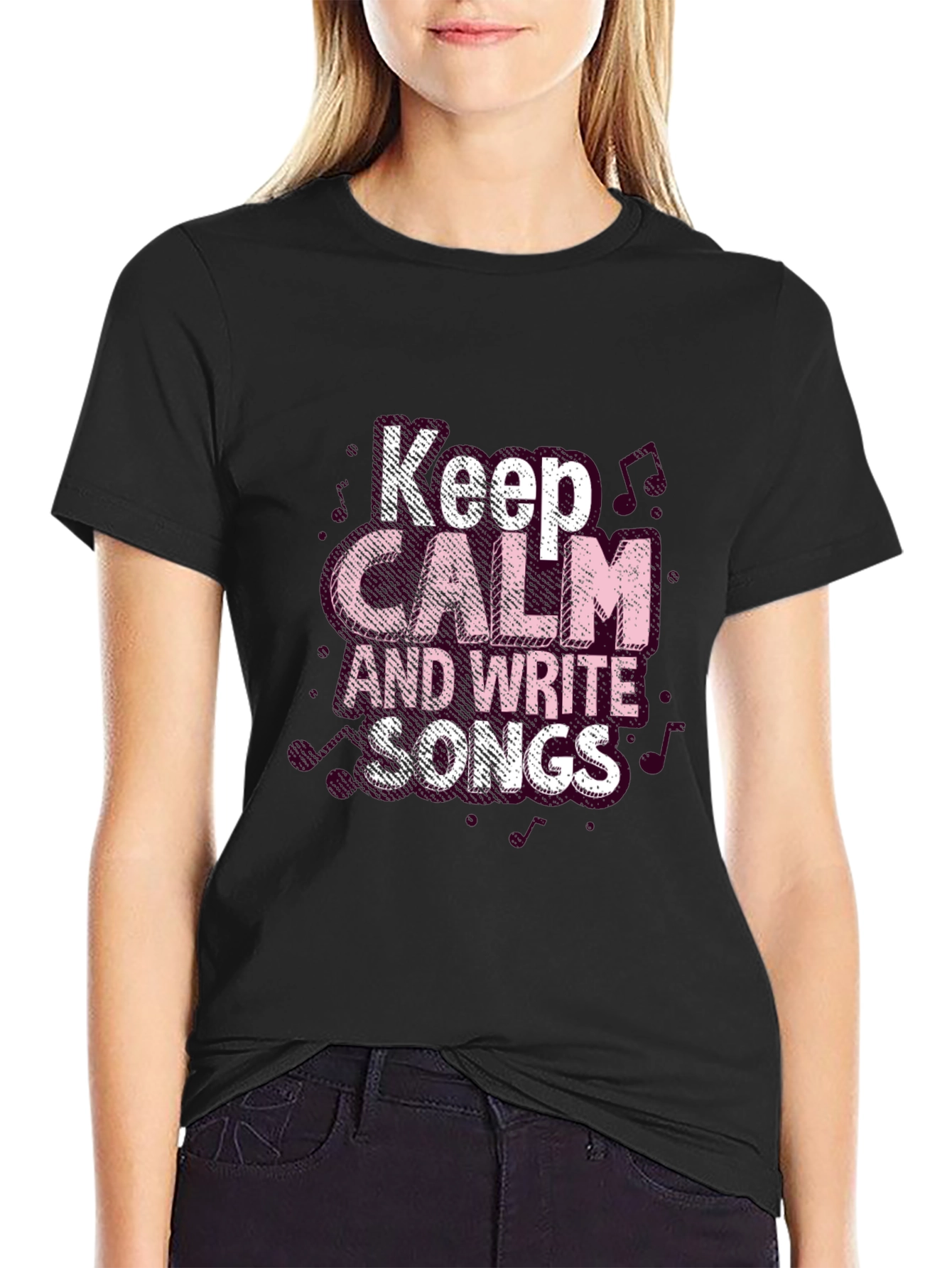 Keep Calm and Write Songs Black T-Shirt