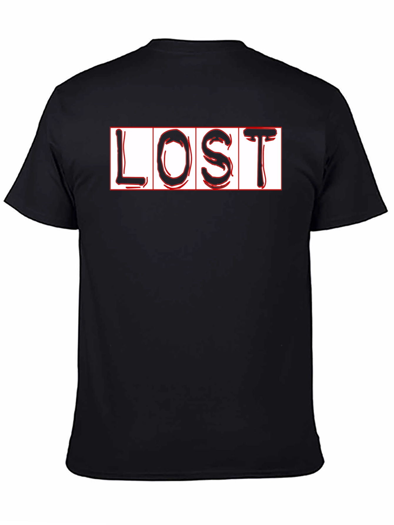 LOST Graphic Print Black T-Shirt - Trendy Style