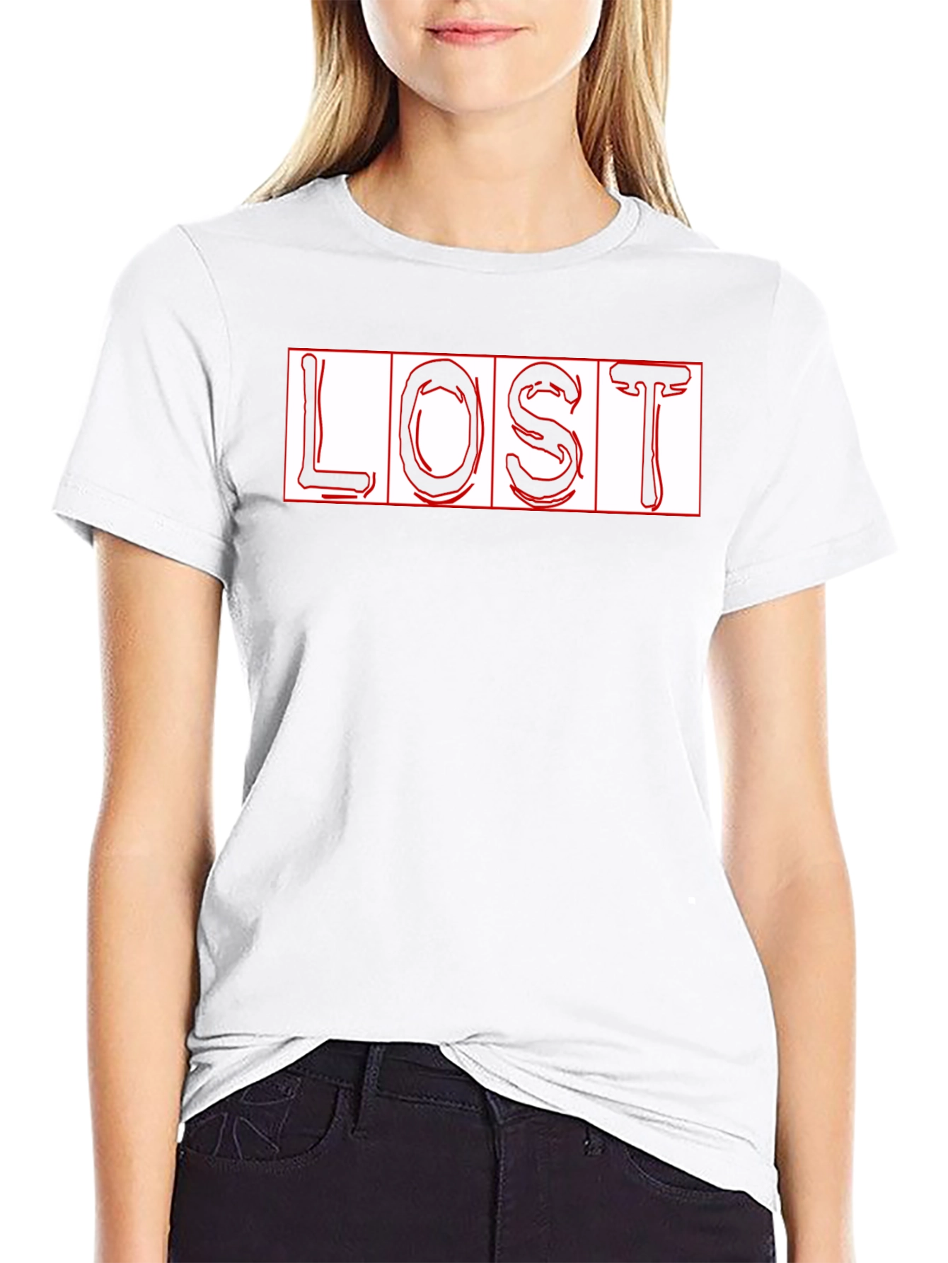 LOST Graphic Print Black T-Shirt - Trendy Style