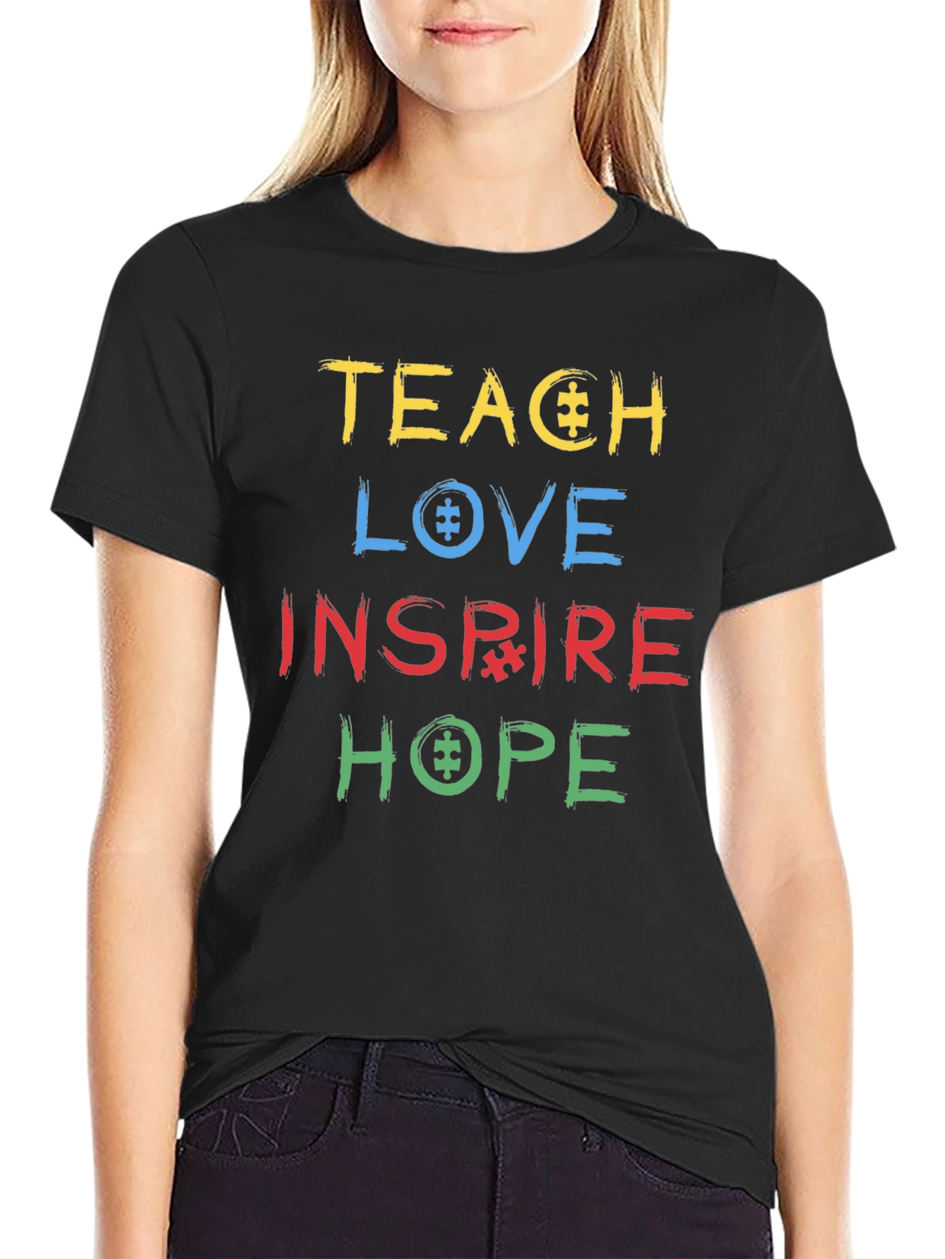 Autism Awareness T-Shirt - Teach Love Inspire Hope