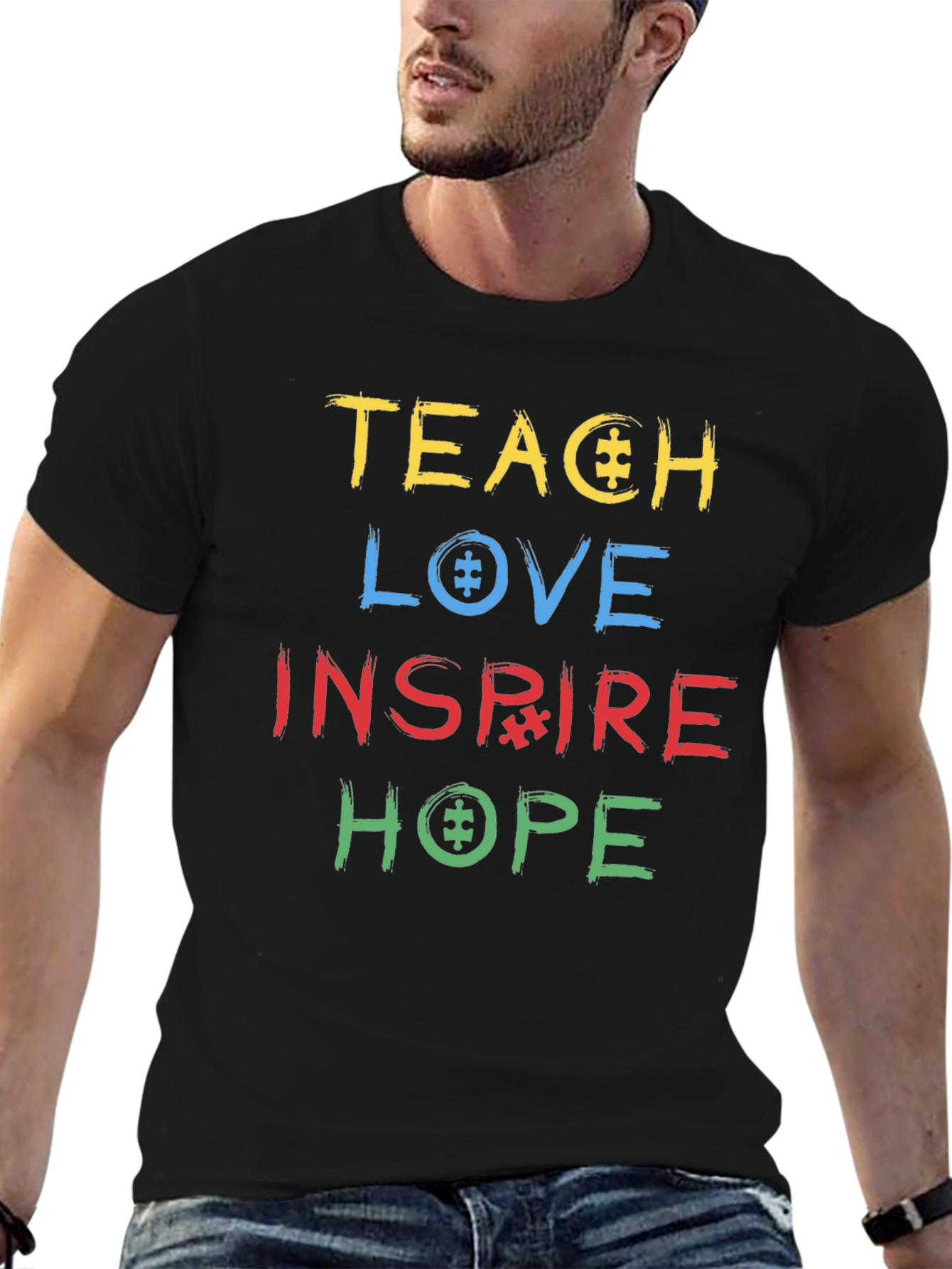 Autism Awareness T-Shirt - Teach Love Inspire Hope
