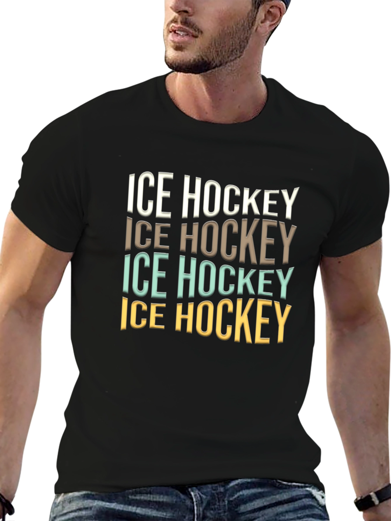 Ice Hockey Graphic Tee - Cool Retro Design