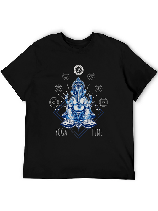 Yoga Time Ganesha Graphic T-Shirt