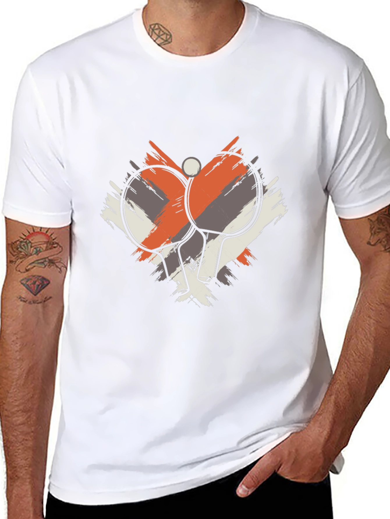 Table Tennis Graphic Tee - Black Cotton T-Shirt