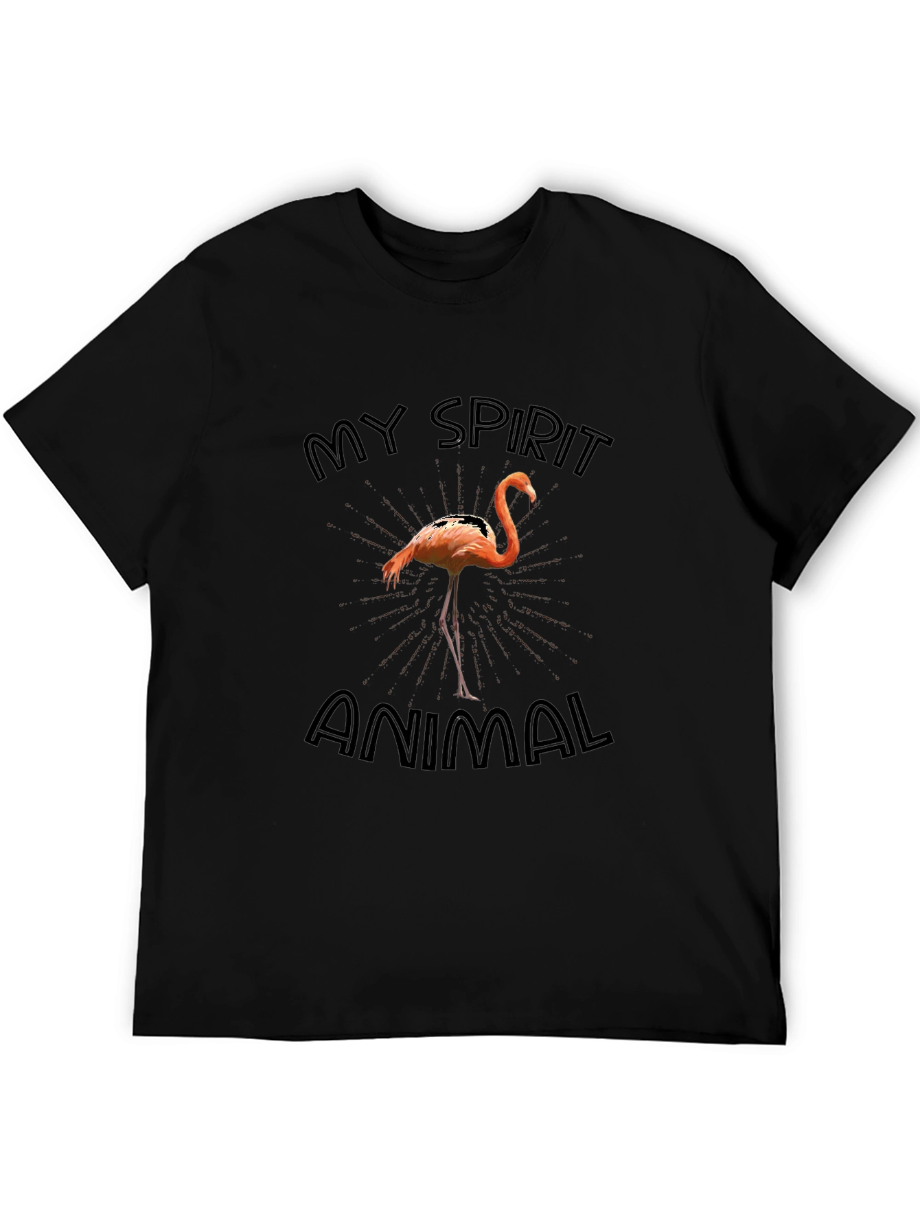 Flamingo Spirit Animal T-Shirt - Black Graphic Tee