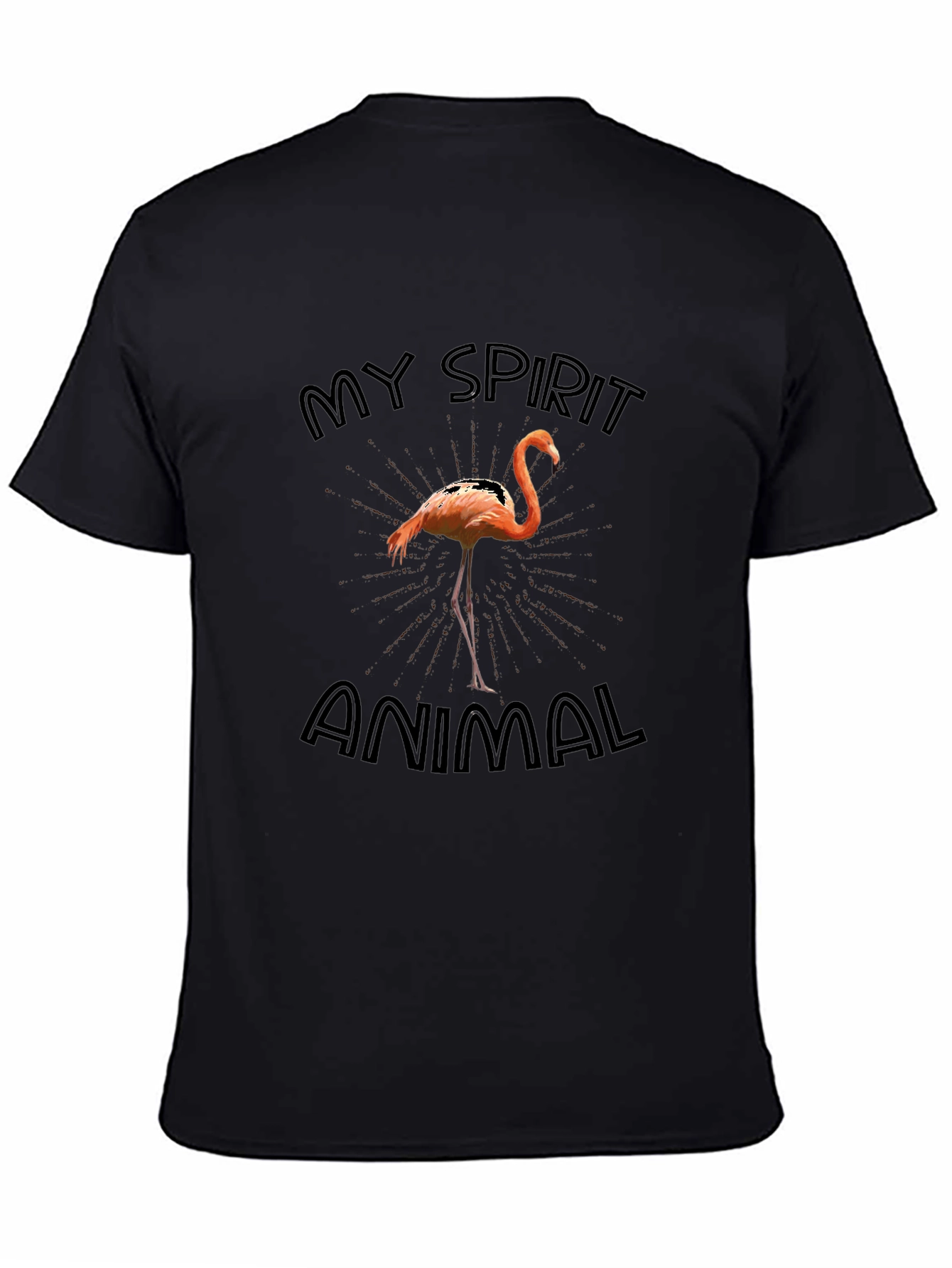Flamingo Spirit Animal T-Shirt - Black Graphic Tee