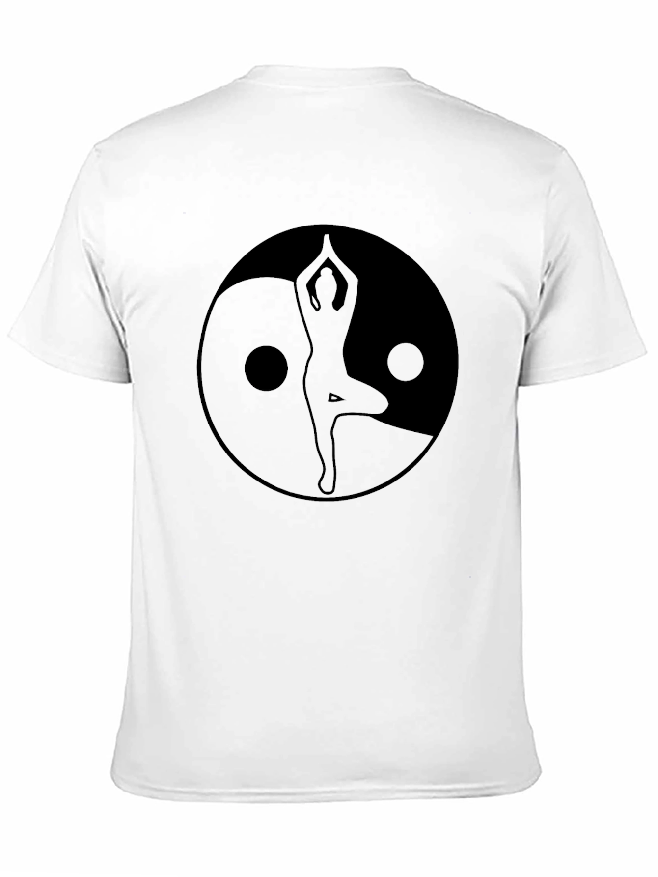 Yin Yang Yoga Silhouette Graphic Tee - Black