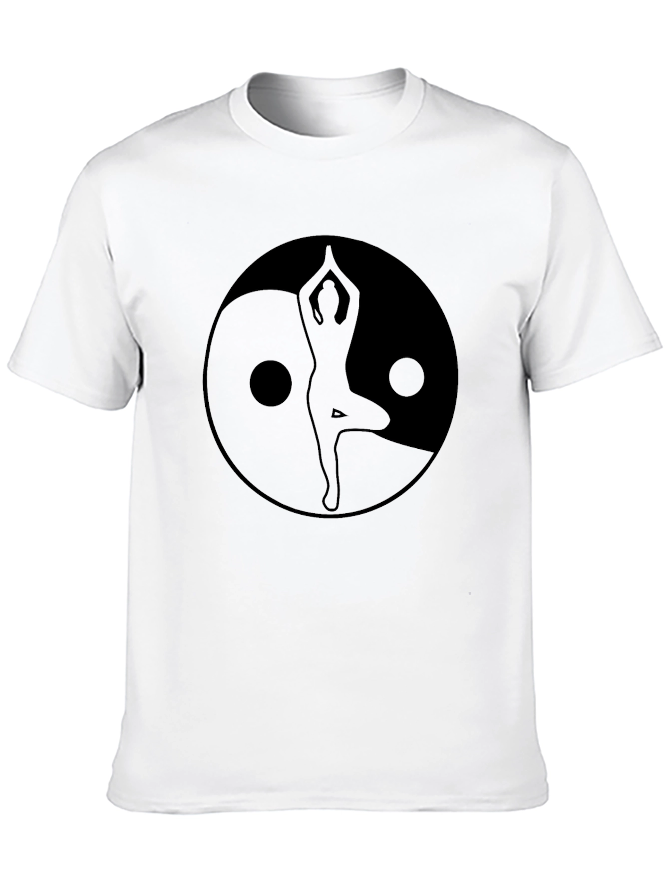 Yin Yang Yoga Silhouette Graphic Tee - Black