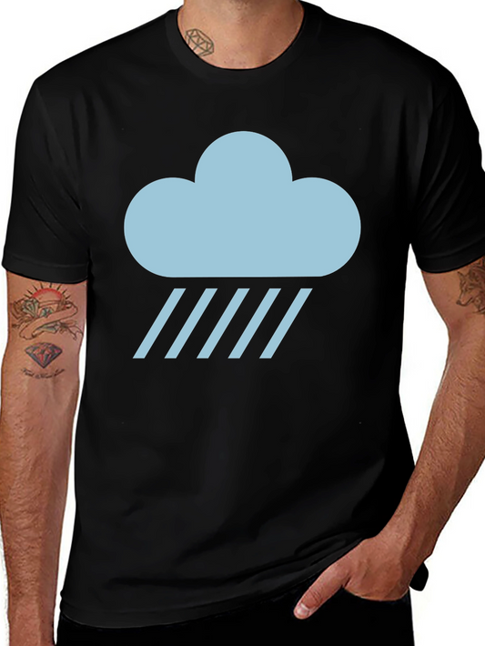 Rainy Cloud Graphic T-Shirt - Black