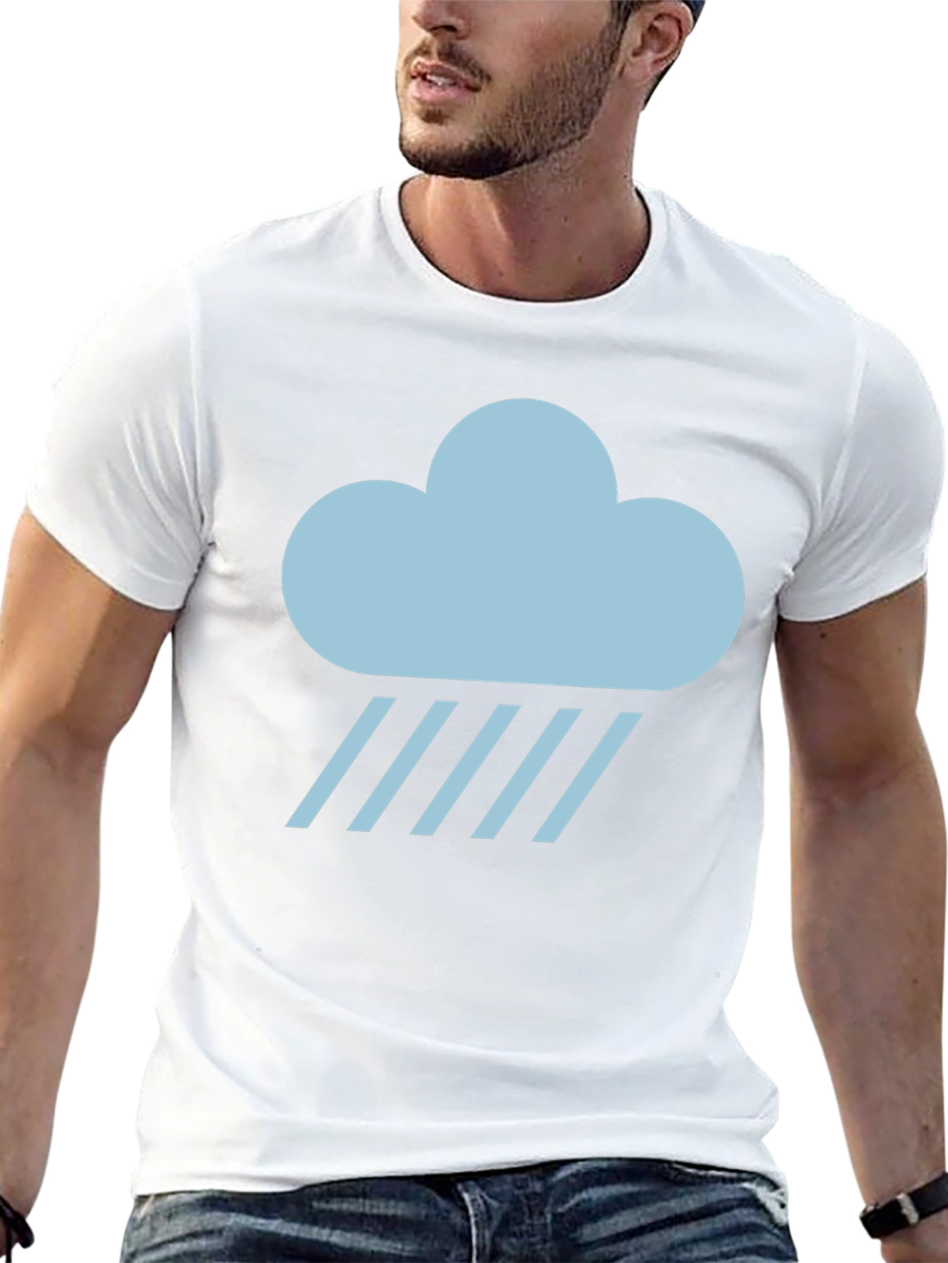 Rainy Cloud Graphic T-Shirt - Black