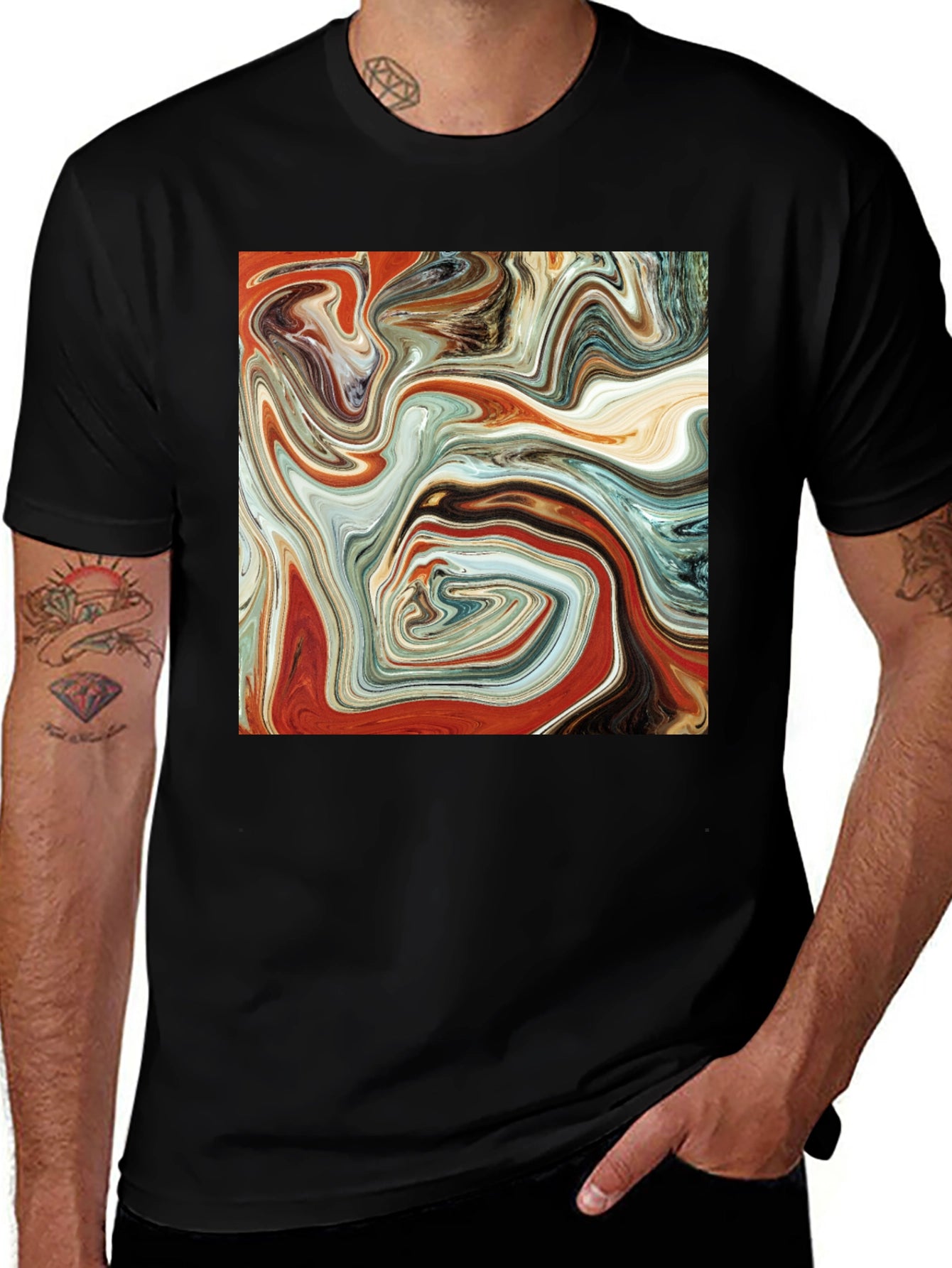 Abstract Art Swirl T-Shirt - Modern Graphic Tee