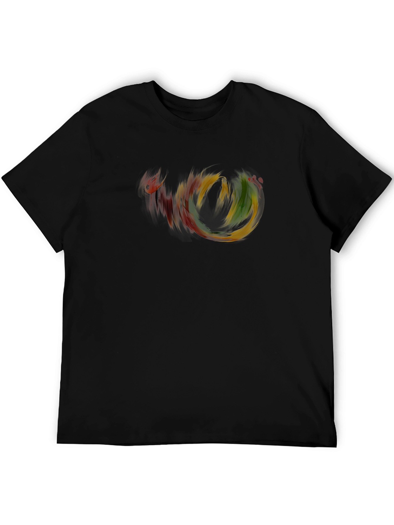 Abstract Swirl Graphic Black T-Shirt