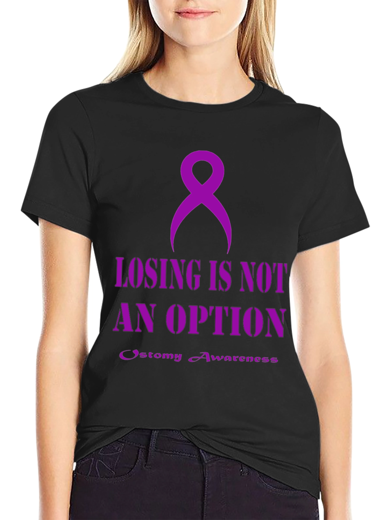 Ostomy Awareness T-Shirt - Losing is Not an Option
