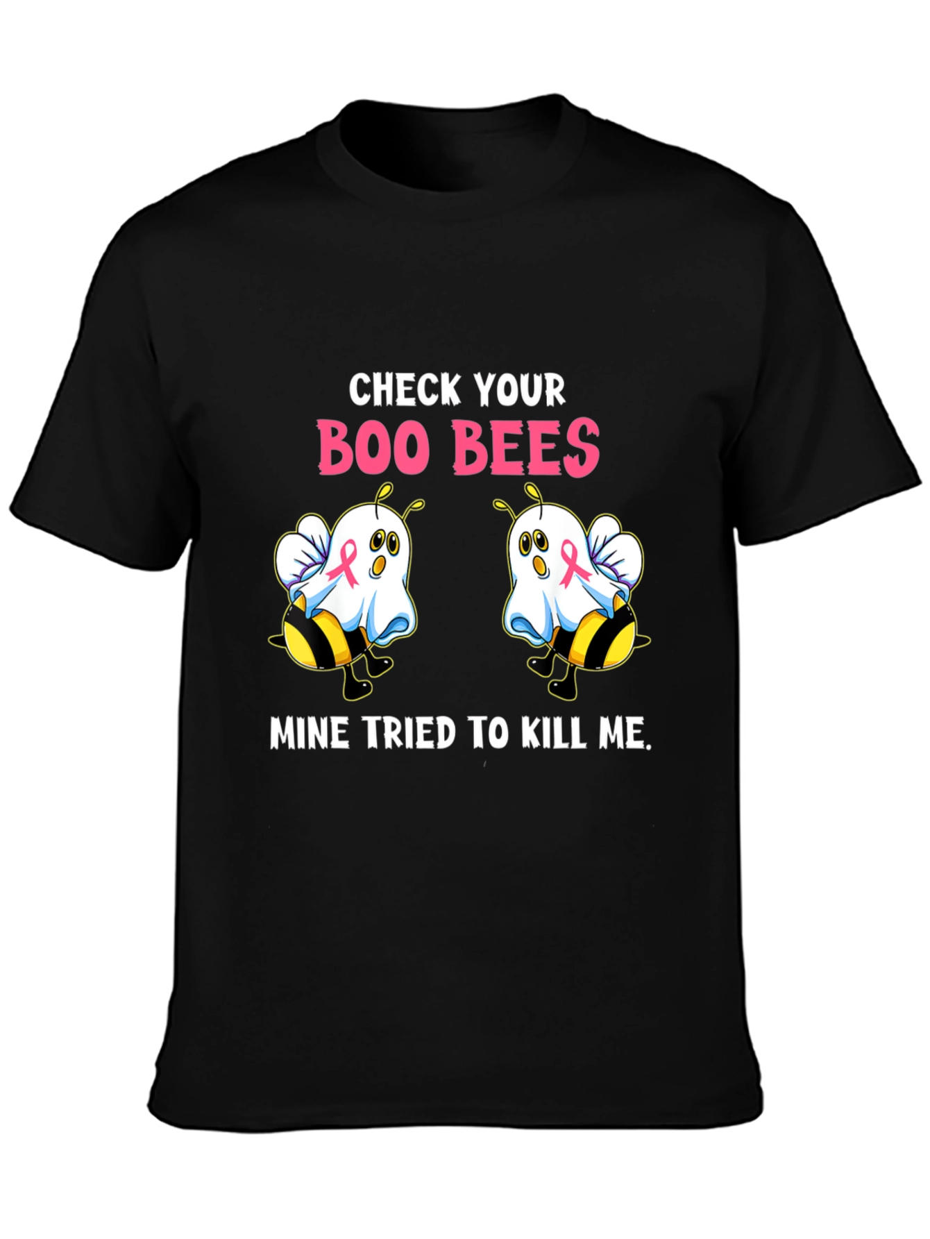 Boo Bees T-Shirt Breast Cancer Awareness Halloween Tee