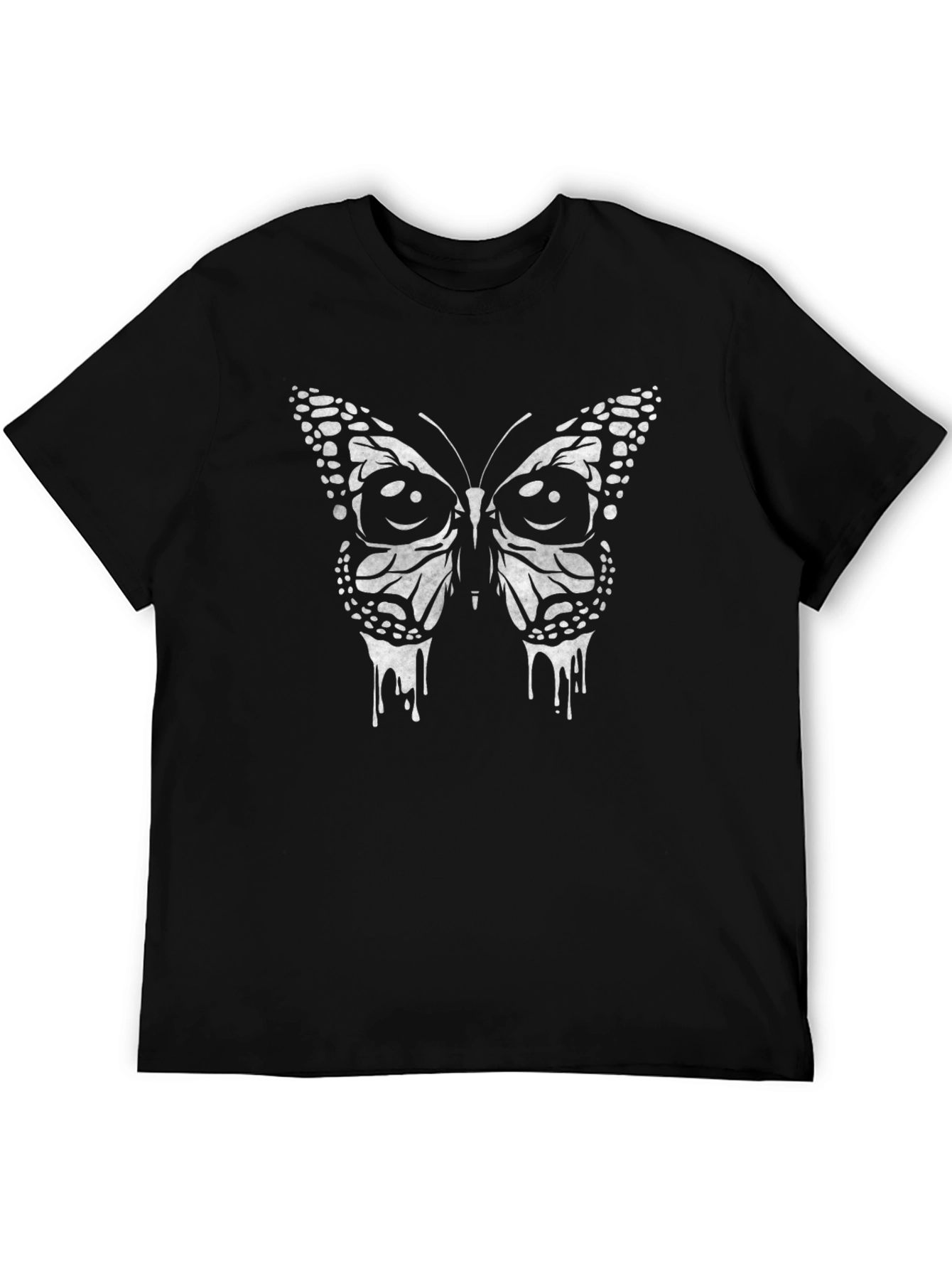 Butterfly Drip Graphic T-Shirt - Black