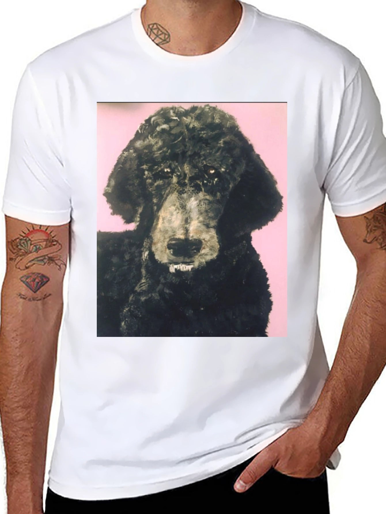Black Poodle Graphic Tee - Unique Pet Lover Shirt