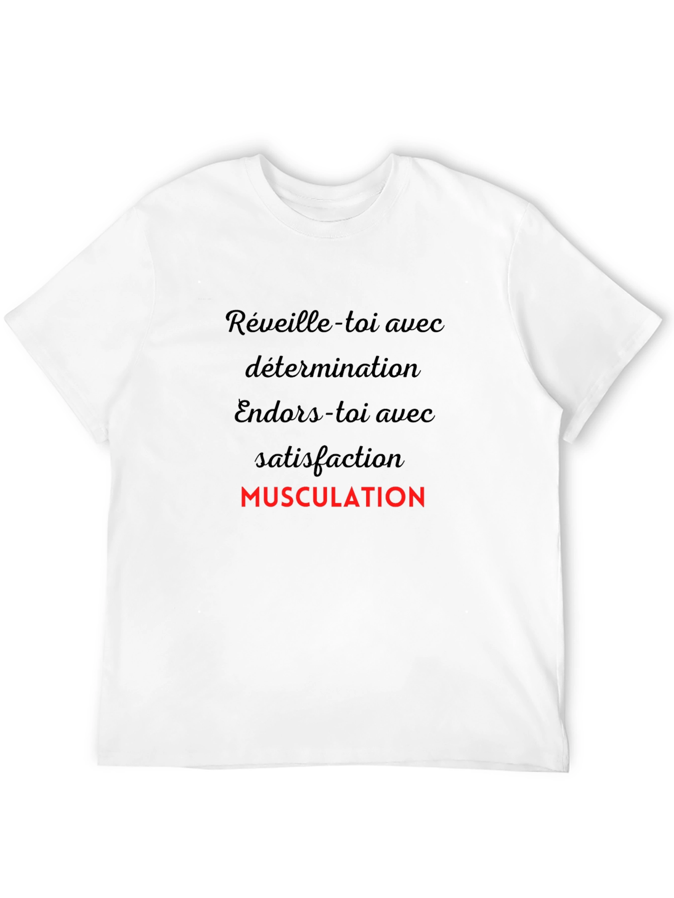 Motivational Black T-Shirt - Musculation Design