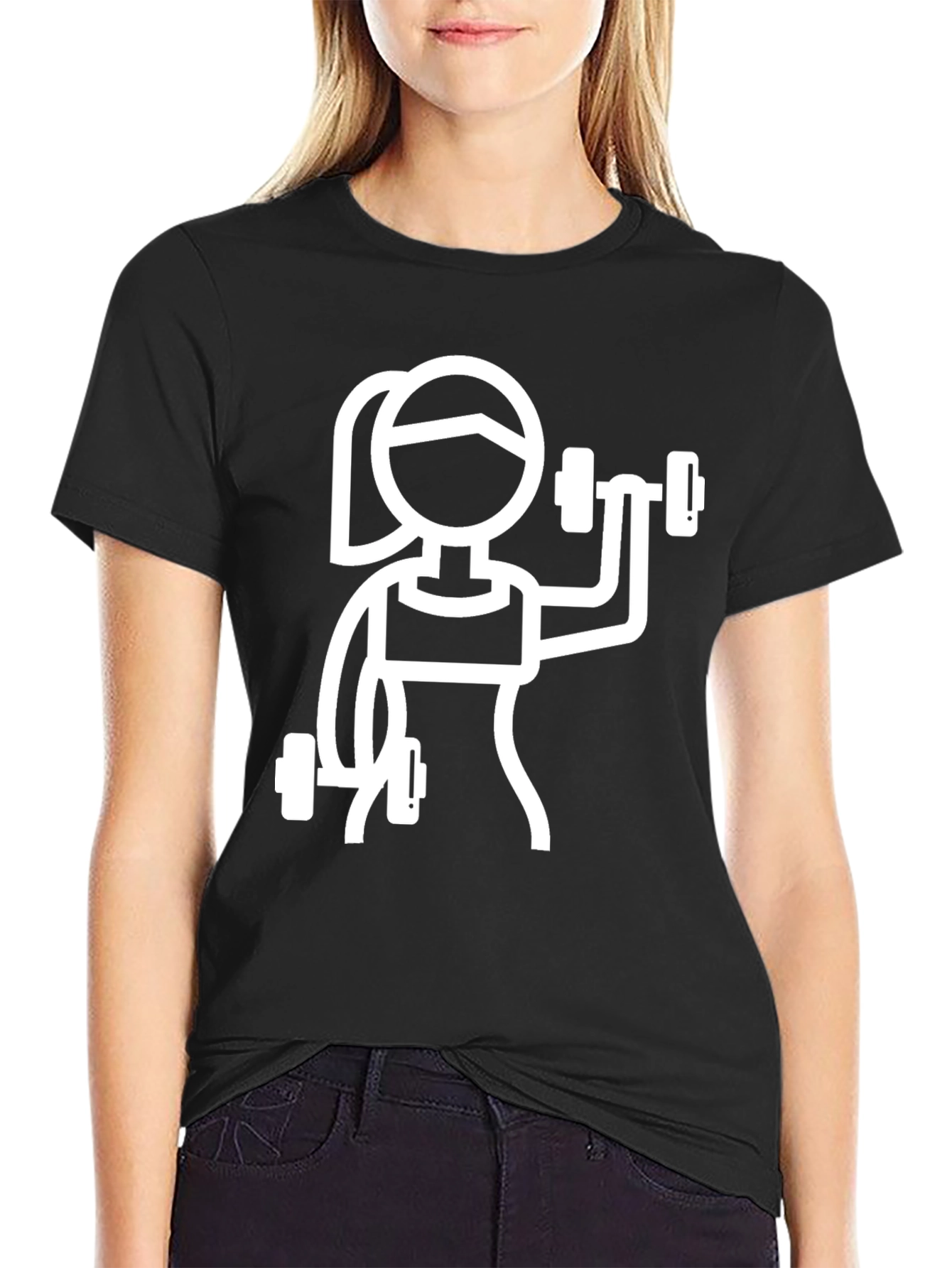 Fitness Graphic Tee - Weightlifting Woman Design