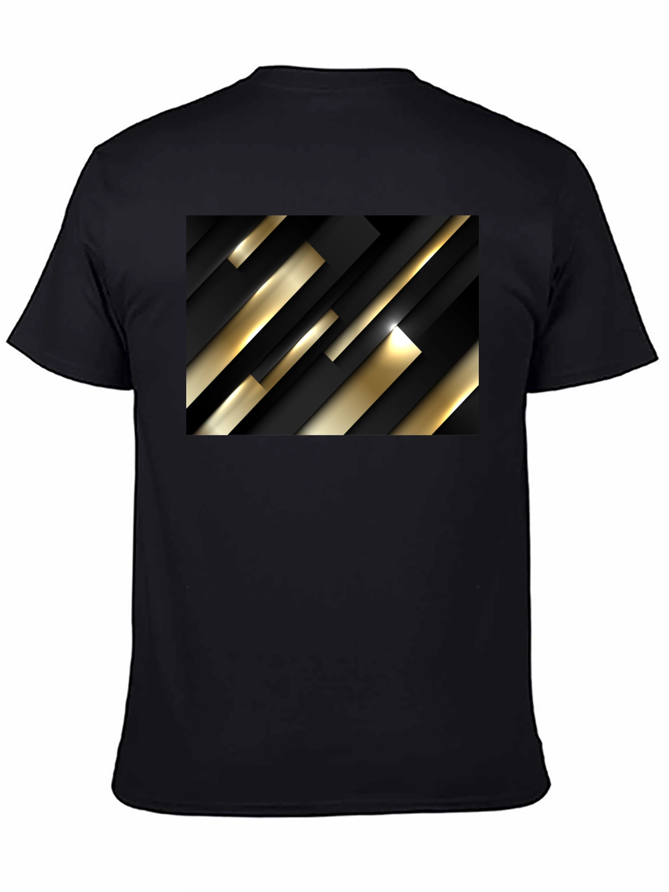 Modern Geometric Black and Gold T-Shirt