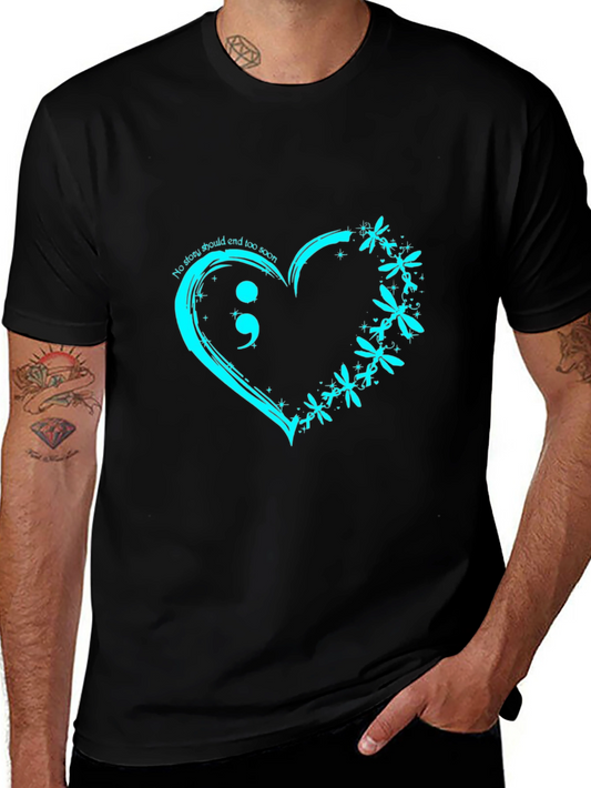 Heart Dragonfly Graphic Tee - No Story Should End Too Soon