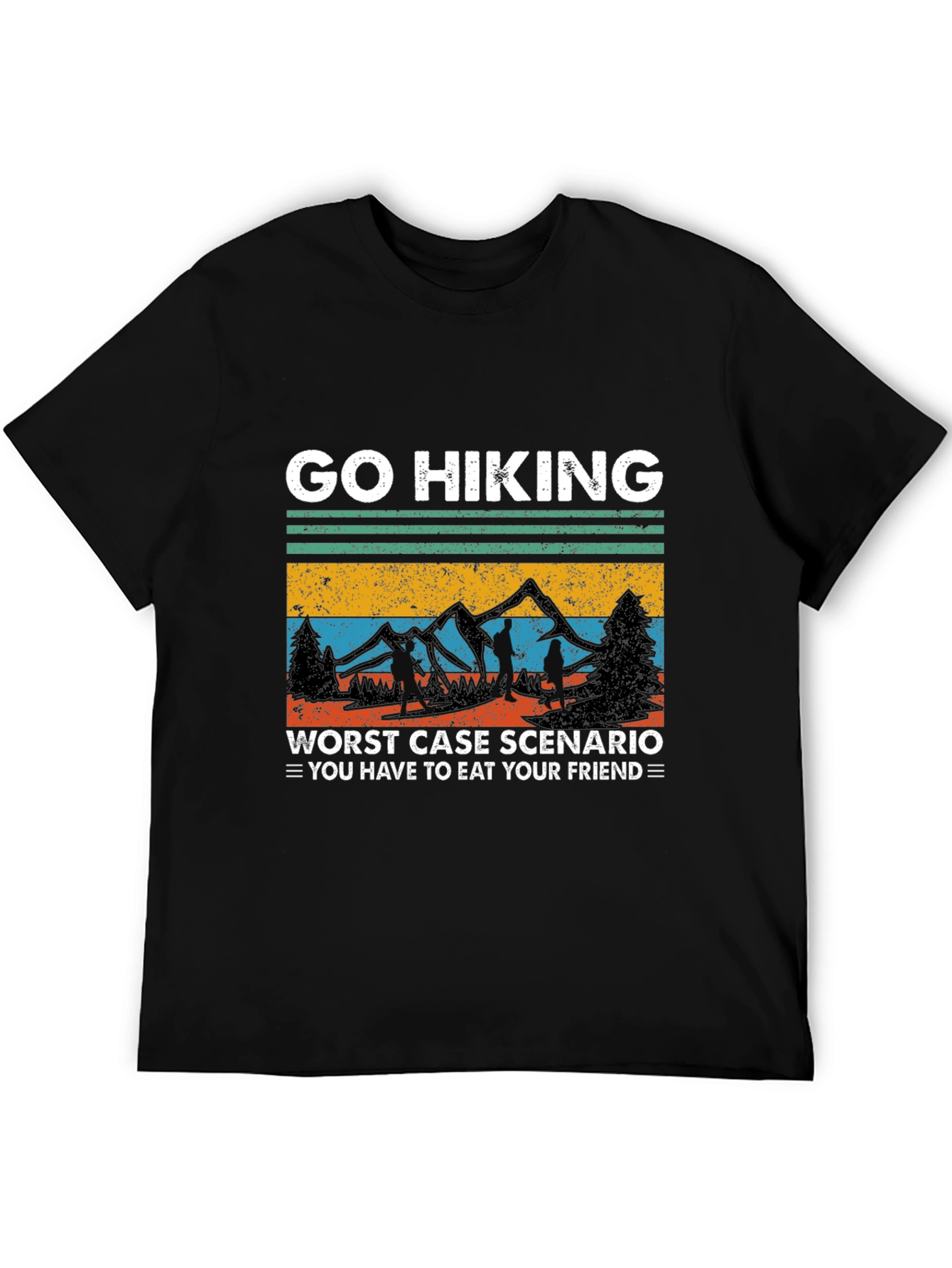 Go Hiking Eat Friend Black Tee