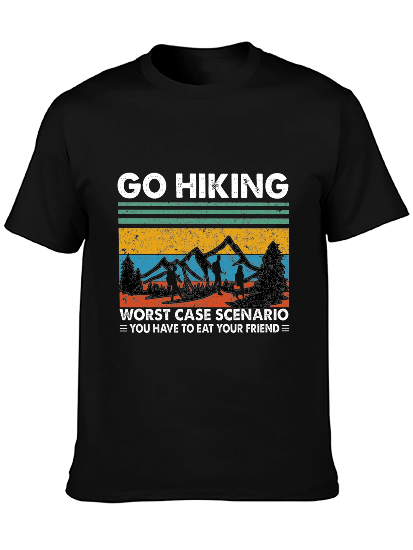 Go Hiking Eat Friend Black Tee