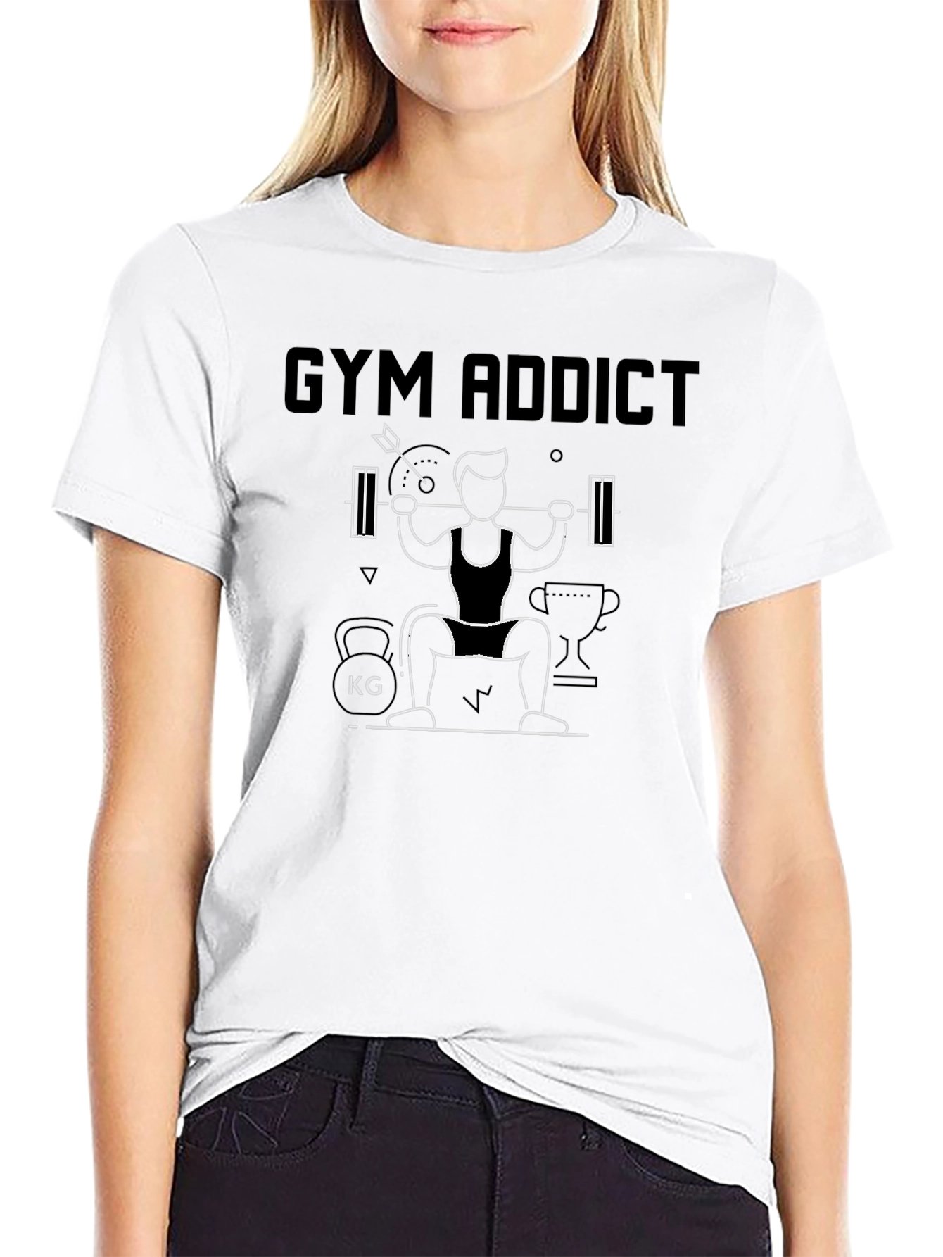 Gym Addict Graphic Tee - Black
