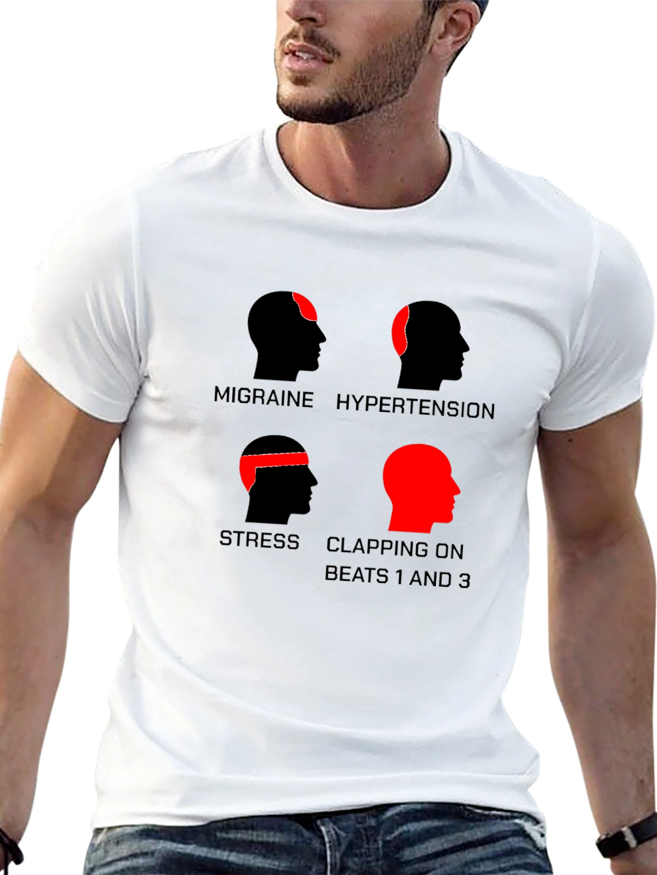 Funny Headaches T-Shirt - Migraine Stress Hypertension Clapping