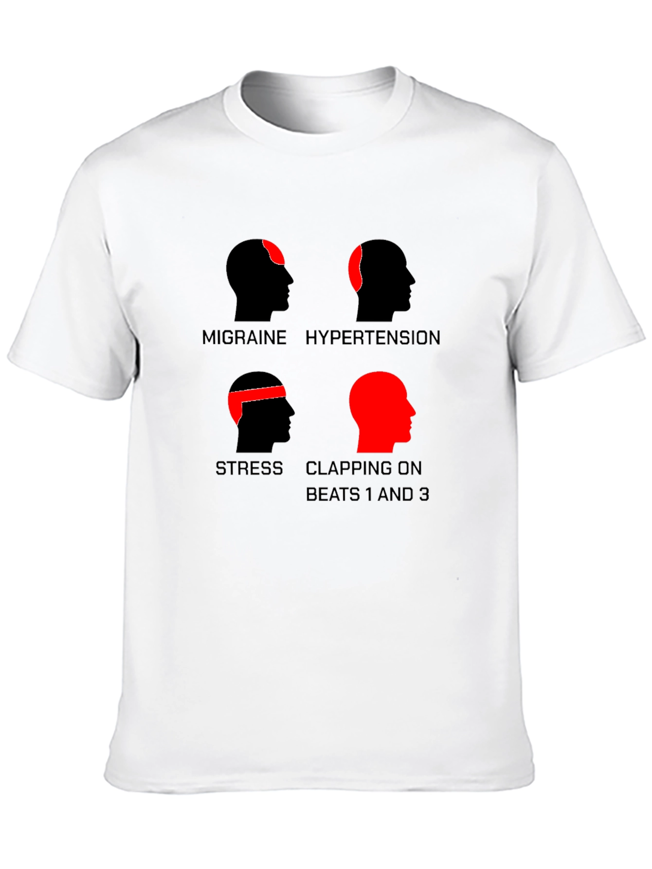 Funny Headaches T-Shirt - Migraine Stress Hypertension Clapping