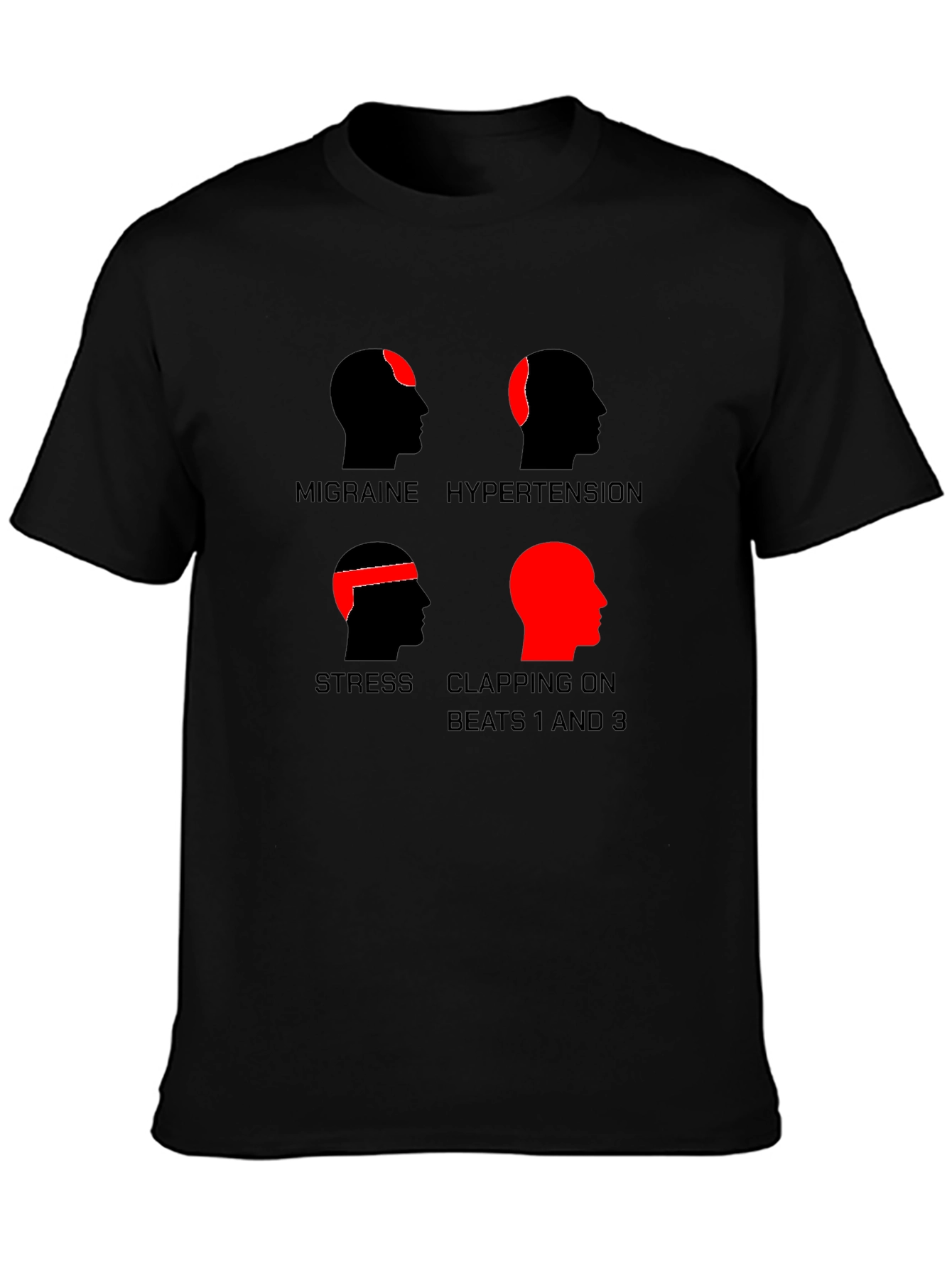 Funny Headaches T-Shirt - Migraine Stress Hypertension Clapping