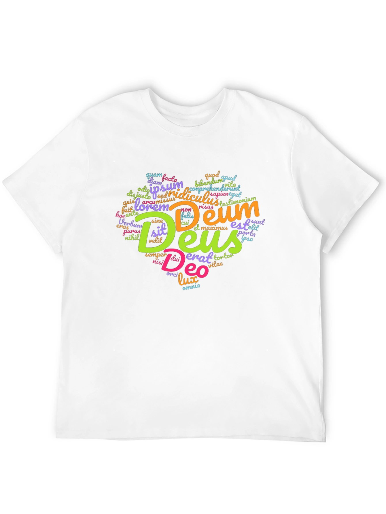 Deus Heart Graphic T-Shirt - Religious Word Art